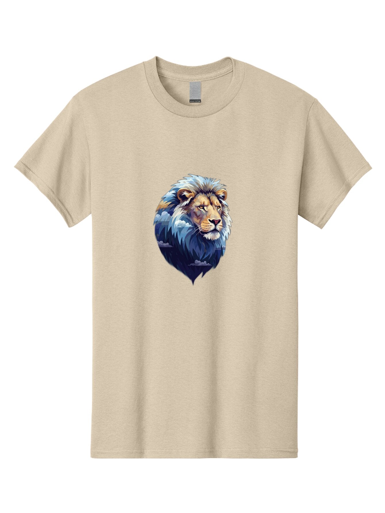 Lion-Double-Exposure Men'S Graphic Tee, 100% Cotton, Comfortable Casual Summer Wear, Machine Washable, Vintage Camera, Old Camera, Antique Camera, Black Camera, Classic Photography, Photography Equipment, Nostalgic Device, Film Camera, Bar081 1