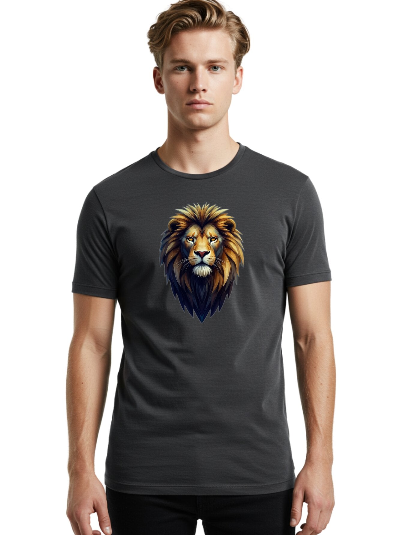 Lion-Head-1 Men'S Graphic Tee, 100% Cotton, Comfortable Casual Summer Wear, Machine Washable, Vintage Camera, Old Camera, Antique Camera, Black Camera, Classic Photography, Photography Equipment, Nostalgic Device, Film Camera, Camera Art Bar082 16