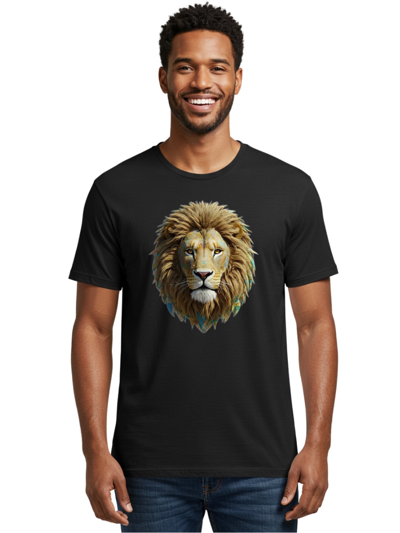 Lion-Head-3 Men'S Graphic Tee, 100% Cotton, Comfortable Casual Summer Wear, Machine Washable, Vintage Camera, Old Camera, Antique Camera, Black Camera, Classic Photography, Photography Equipment, Nostalgic Device, Film Camera, Camera Art Bar084 30