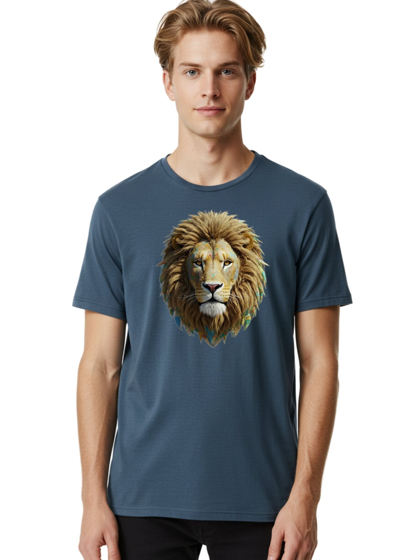 Lion-Head-3 Men'S Graphic Tee, 100% Cotton, Comfortable Casual Summer Wear, Machine Washable, Vintage Camera, Old Camera, Antique Camera, Black Camera, Classic Photography, Photography Equipment, Nostalgic Device, Film Camera, Camera Art Bar084 27