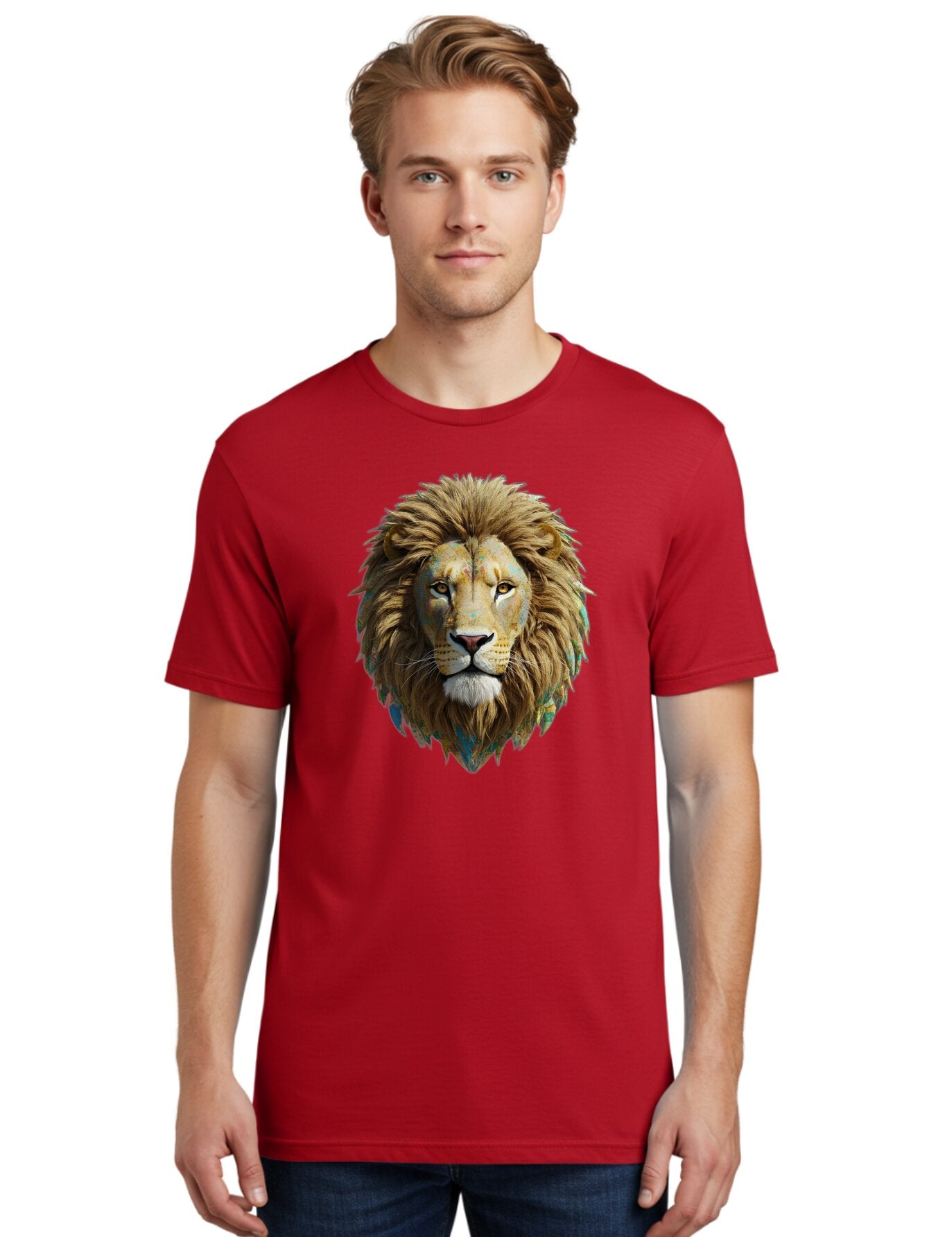 Lion-Head-3 Men'S Graphic Tee, 100% Cotton, Comfortable Casual Summer Wear, Machine Washable, Vintage Camera, Old Camera, Antique Camera, Black Camera, Classic Photography, Photography Equipment, Nostalgic Device, Film Camera, Camera Art Bar084 26