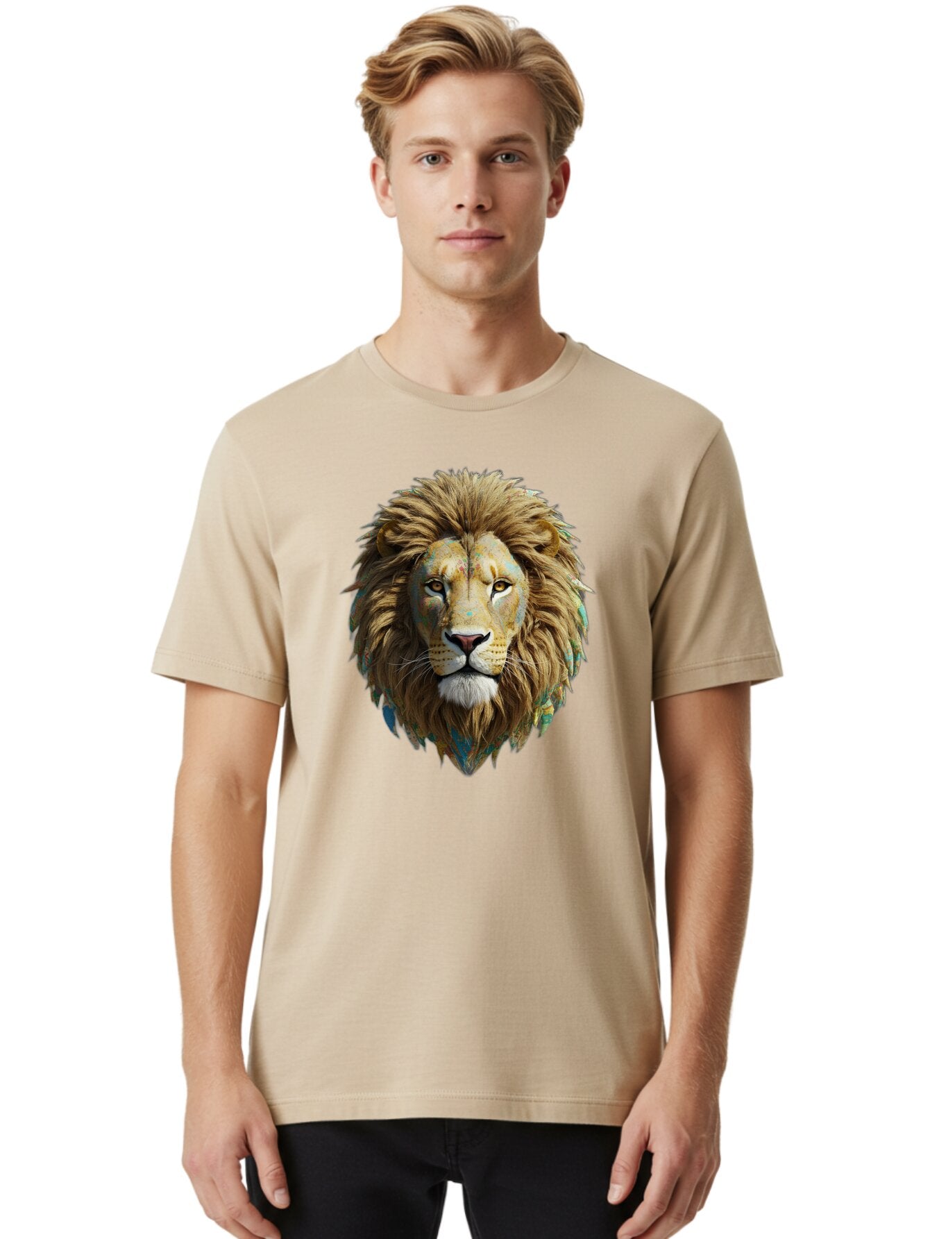 Lion-Head-3 Men'S Graphic Tee, 100% Cotton, Comfortable Casual Summer Wear, Machine Washable, Vintage Camera, Old Camera, Antique Camera, Black Camera, Classic Photography, Photography Equipment, Nostalgic Device, Film Camera, Camera Art Bar084 29