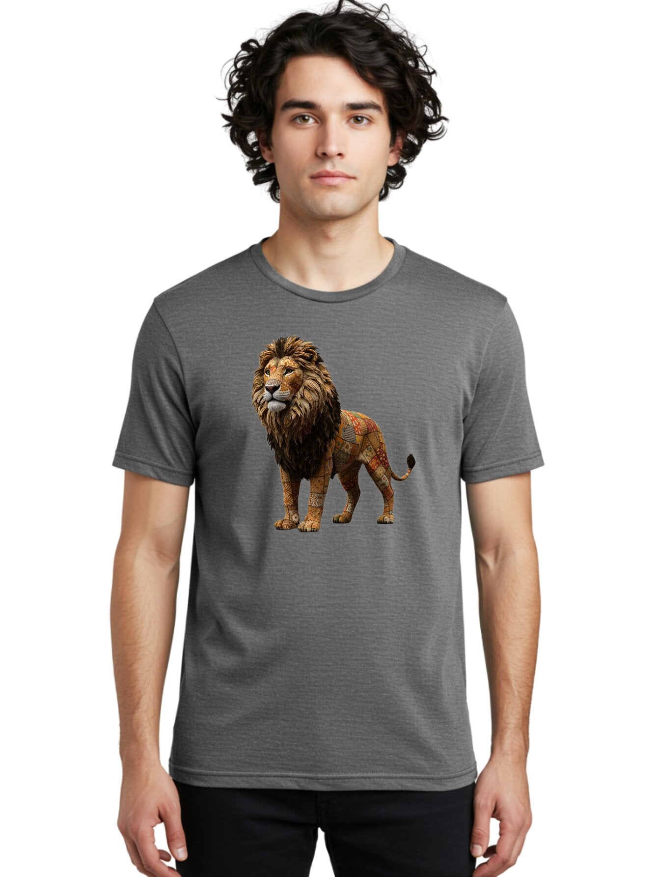 Lion-Mosaic Men'S Graphic Tee, 100% Cotton, Comfortable Casual Summer Wear, Machine Washable, Vintage Camera, Old Camera, Antique Camera, Black Camera, Classic Photography, Photography Equipment, Nostalgic Device, Film Camera, Camera Art Bar086 19