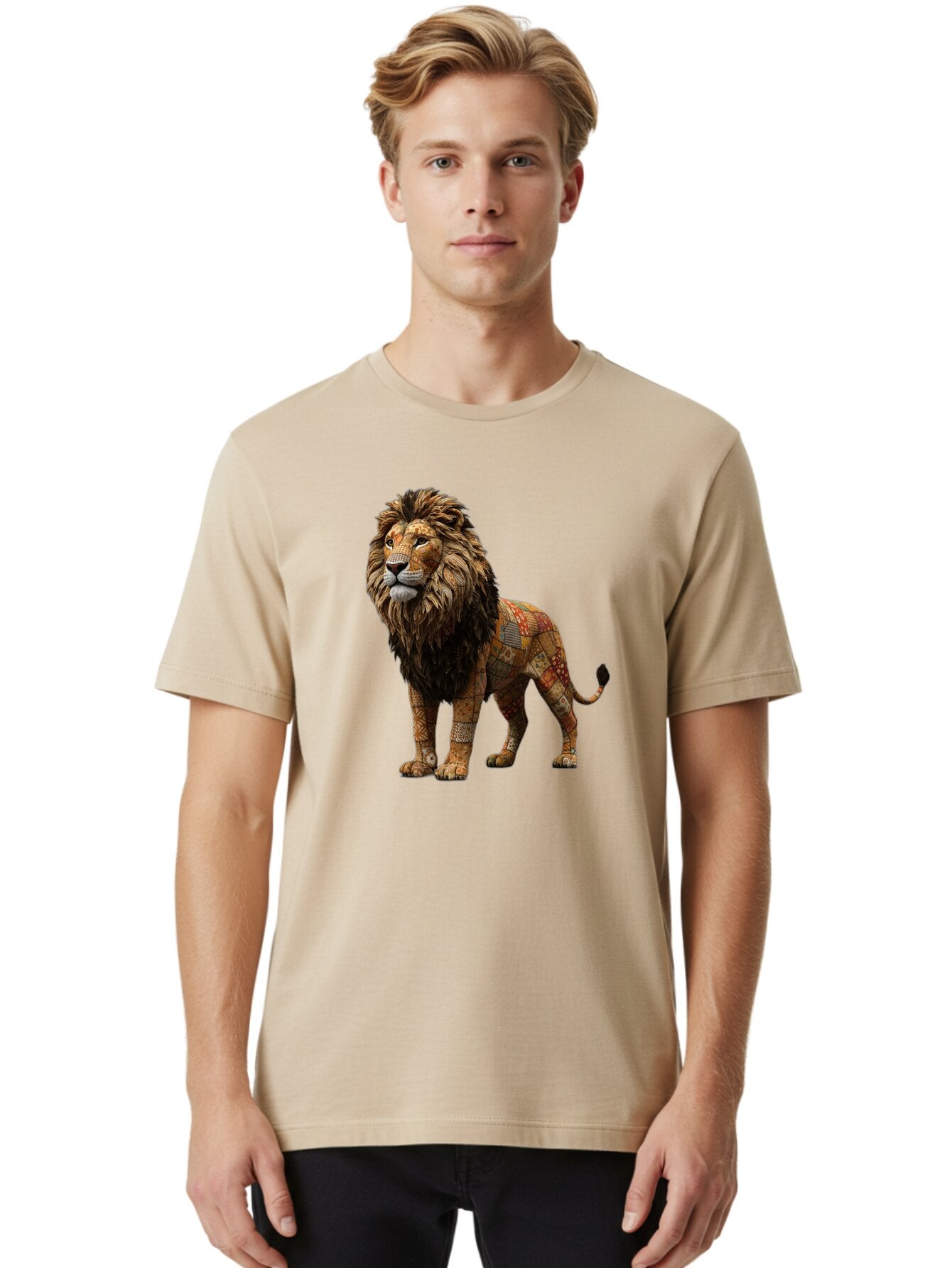 Lion-Mosaic Men'S Graphic Tee, 100% Cotton, Comfortable Casual Summer Wear, Machine Washable, Vintage Camera, Old Camera, Antique Camera, Black Camera, Classic Photography, Photography Equipment, Nostalgic Device, Film Camera, Camera Art Bar086 22
