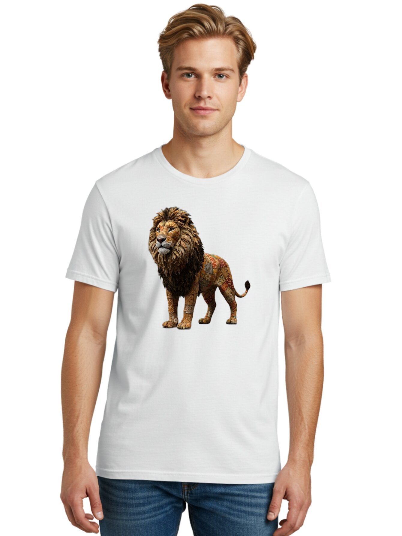 Lion-Mosaic Men'S Graphic Tee, 100% Cotton, Comfortable Casual Summer Wear, Machine Washable, Vintage Camera, Old Camera, Antique Camera, Black Camera, Classic Photography, Photography Equipment, Nostalgic Device, Film Camera, Camera Art Bar086 25