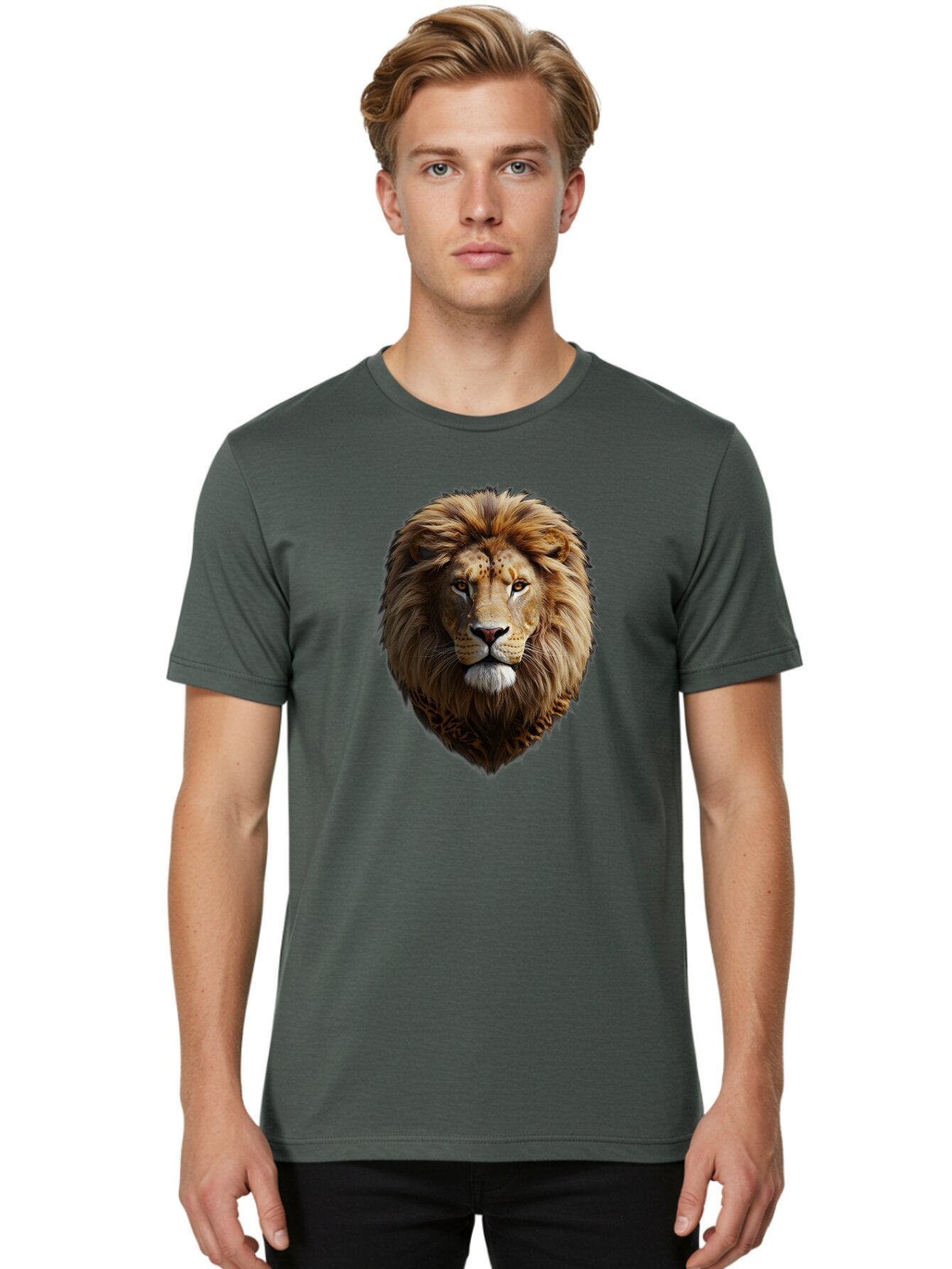 Lion-Portrait Men'S Graphic Tee, 100% Cotton, Comfortable Casual Summer Wear, Machine Washable, Vintage Camera, Old Camera, Antique Camera, Black Camera, Classic Photography, Photography Equipment, Nostalgic Device, Film Camera, Camera Art Bar087 24