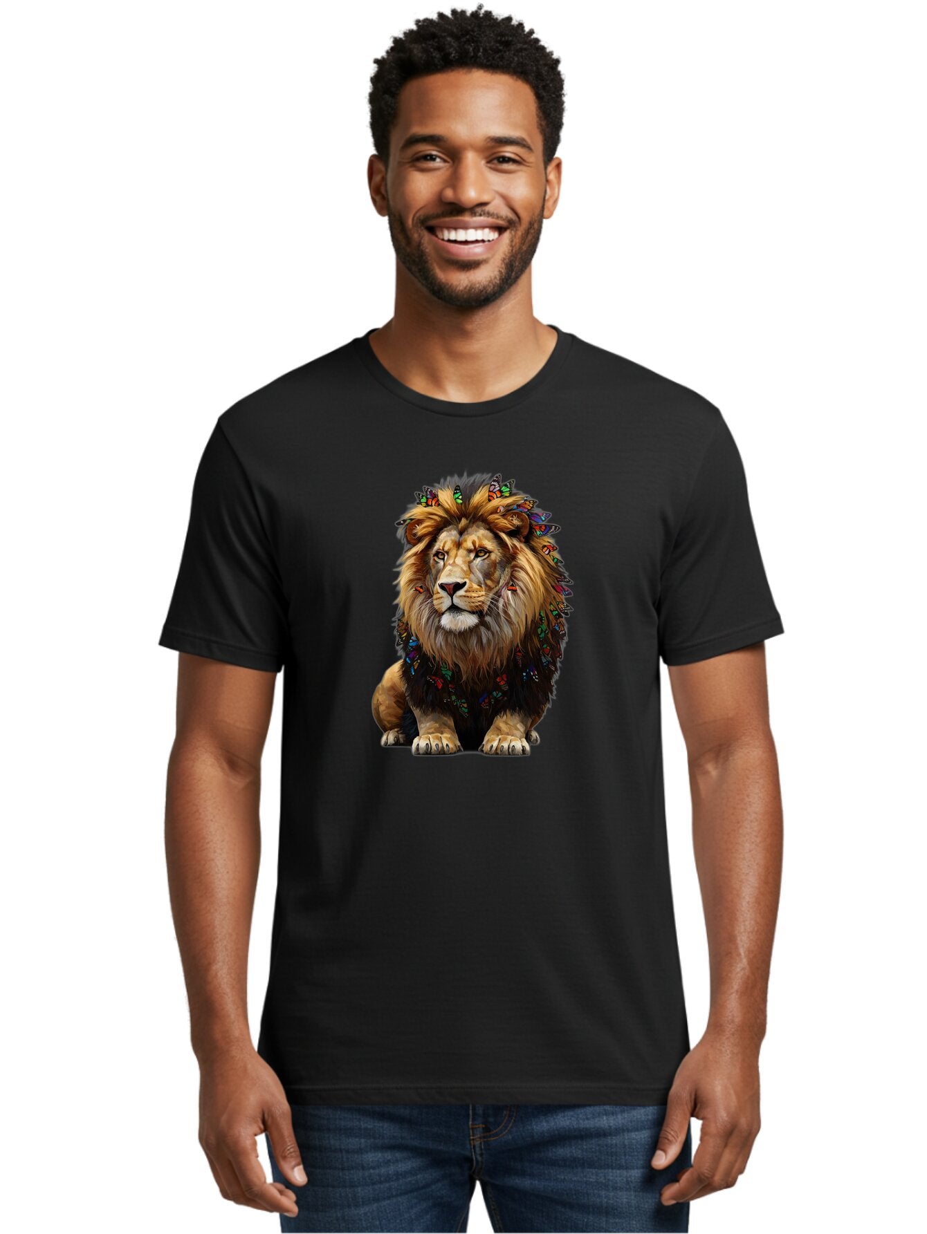 Lion-With-Butterflies Men'S Graphic Tee, 100% Cotton, Comfortable Casual Summer Wear, Machine Washable, Vintage Camera, Old Camera, Antique Camera, Black Camera, Classic Photography, Photography Equipment, Nostalgic Device, Film Camera, Bar088 25