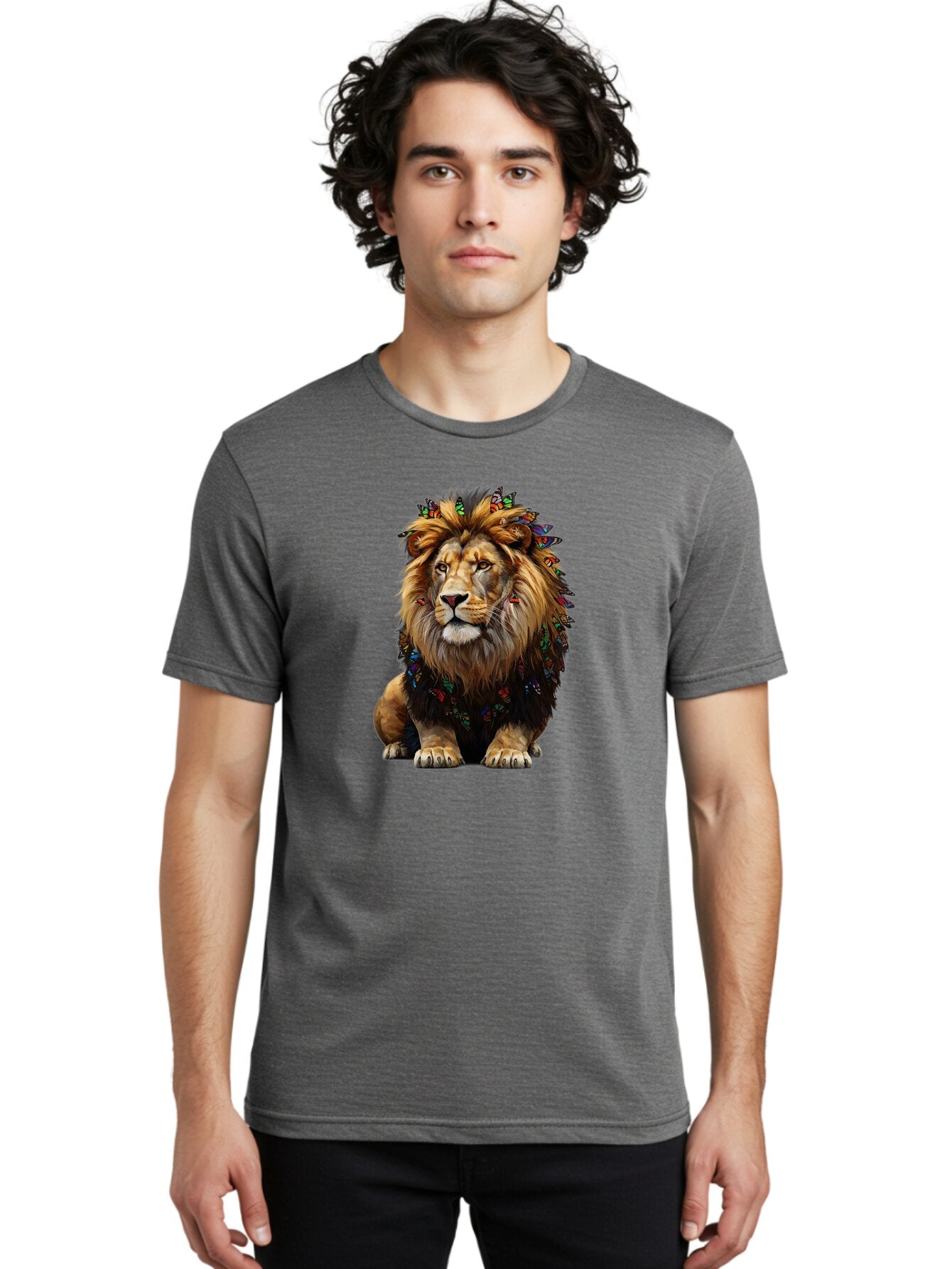 Lion-With-Butterflies Men'S Graphic Tee, 100% Cotton, Comfortable Casual Summer Wear, Machine Washable, Vintage Camera, Old Camera, Antique Camera, Black Camera, Classic Photography, Photography Equipment, Nostalgic Device, Film Camera, Bar088 18