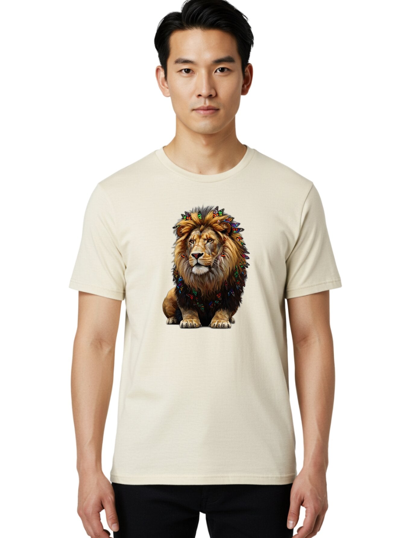 Lion-With-Butterflies Men'S Graphic Tee, 100% Cotton, Comfortable Casual Summer Wear, Machine Washable, Vintage Camera, Old Camera, Antique Camera, Black Camera, Classic Photography, Photography Equipment, Nostalgic Device, Film Camera, Bar088 29