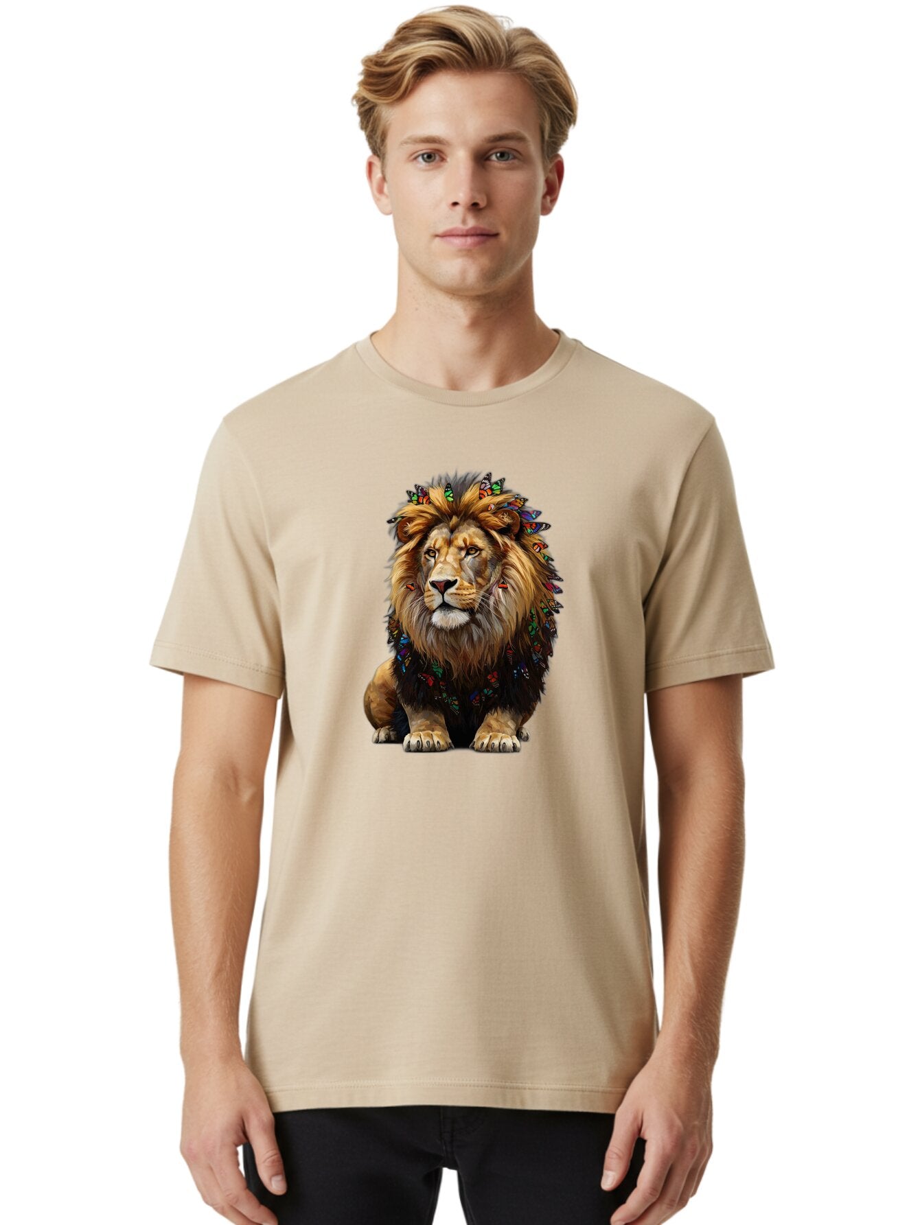 Lion-With-Butterflies Men'S Graphic Tee, 100% Cotton, Comfortable Casual Summer Wear, Machine Washable, Vintage Camera, Old Camera, Antique Camera, Black Camera, Classic Photography, Photography Equipment, Nostalgic Device, Film Camera, Bar088 20