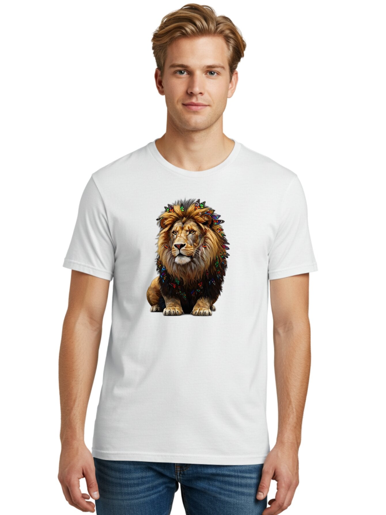 Lion-With-Butterflies Men'S Graphic Tee, 100% Cotton, Comfortable Casual Summer Wear, Machine Washable, Vintage Camera, Old Camera, Antique Camera, Black Camera, Classic Photography, Photography Equipment, Nostalgic Device, Film Camera, Bar088 17