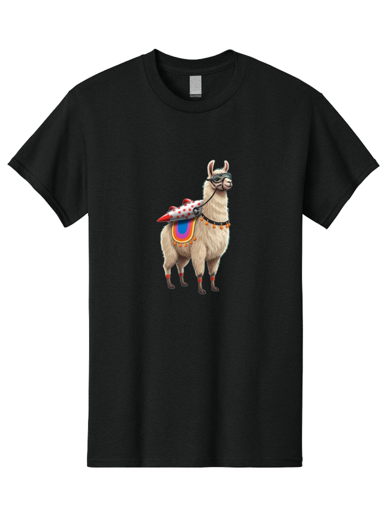 Llama-With-Rocket-1 Men'S Graphic Tee, 100% Cotton, Comfortable Casual Summer Wear, Machine Washable, Vintage Camera, Old Camera, Antique Camera, Black Camera, Classic Photography, Photography Equipment, Nostalgic Device, Film Camera, Bar099 1