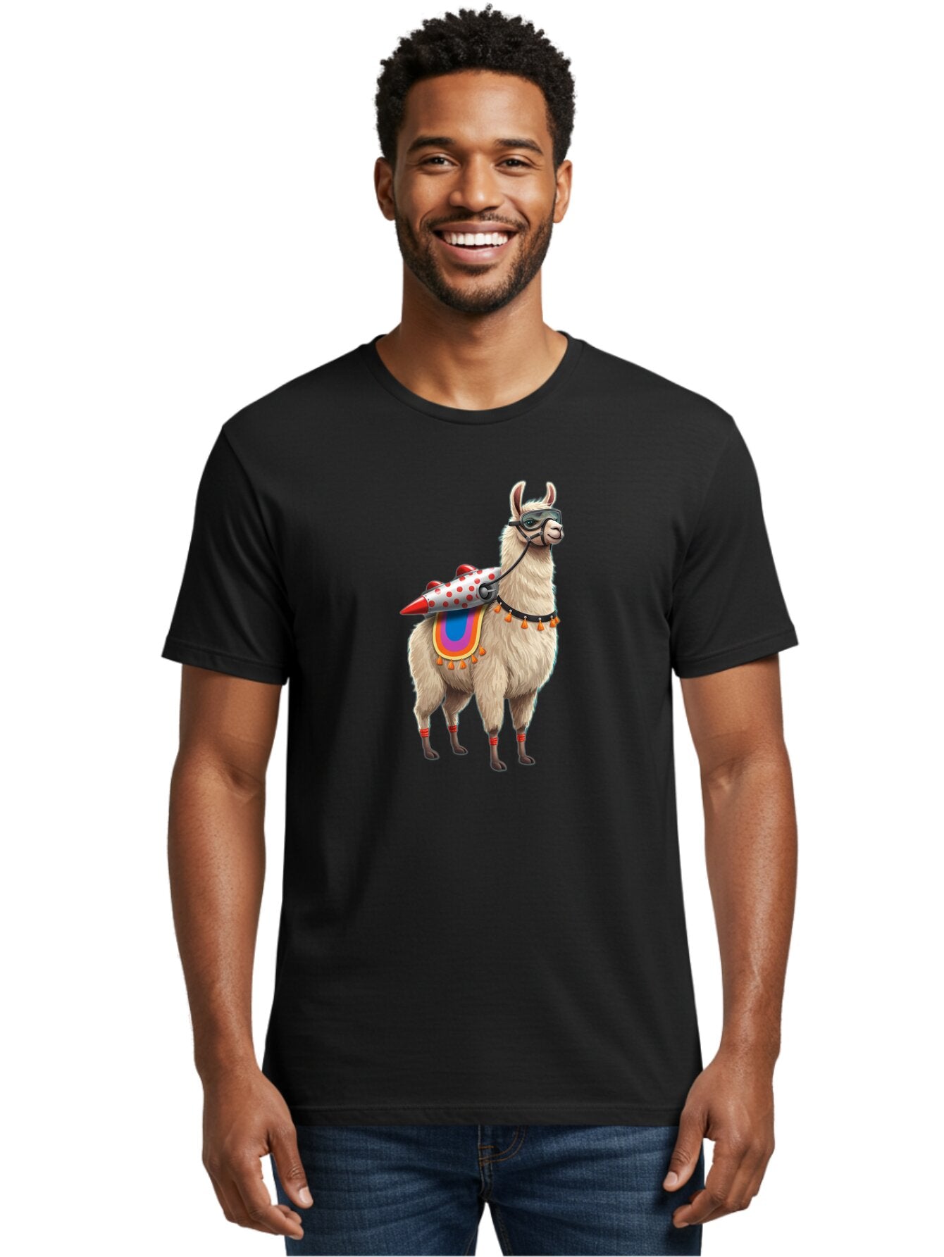 Llama-With-Rocket-1 Men'S Graphic Tee, 100% Cotton, Comfortable Casual Summer Wear, Machine Washable, Vintage Camera, Old Camera, Antique Camera, Black Camera, Classic Photography, Photography Equipment, Nostalgic Device, Film Camera, Bar099 19