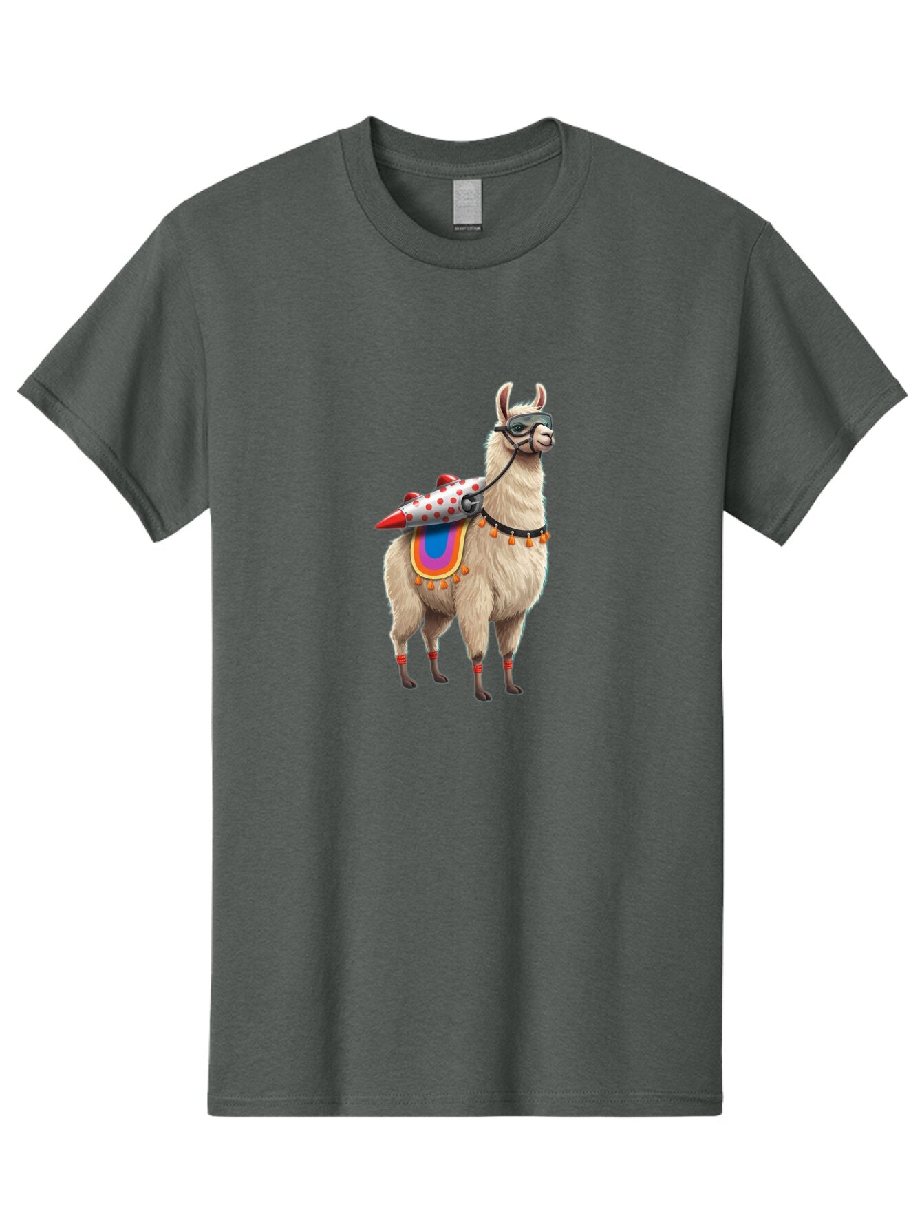 Llama-With-Rocket-1 Men'S Graphic Tee, 100% Cotton, Comfortable Casual Summer Wear, Machine Washable, Vintage Camera, Old Camera, Antique Camera, Black Camera, Classic Photography, Photography Equipment, Nostalgic Device, Film Camera, Bar099 9