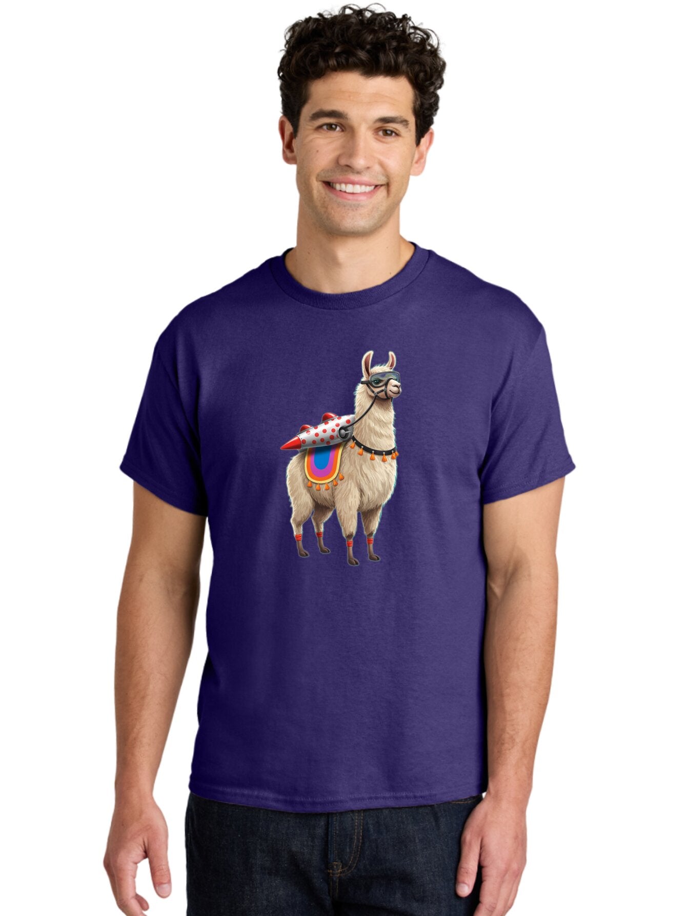 Llama-With-Rocket-1 Men'S Graphic Tee, 100% Cotton, Comfortable Casual Summer Wear, Machine Washable, Vintage Camera, Old Camera, Antique Camera, Black Camera, Classic Photography, Photography Equipment, Nostalgic Device, Film Camera, Bar099 28