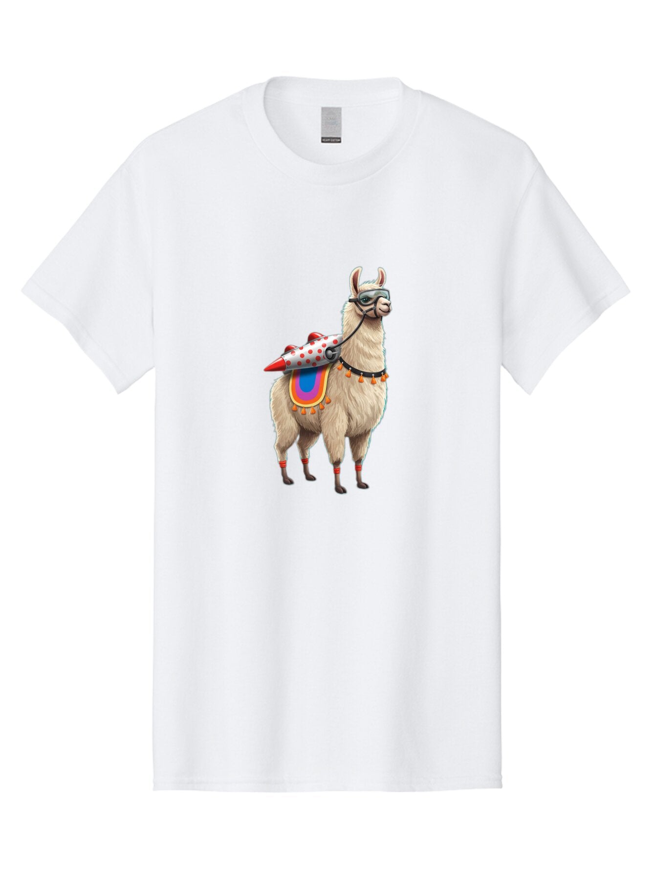 Llama-With-Rocket-1 Men'S Graphic Tee, 100% Cotton, Comfortable Casual Summer Wear, Machine Washable, Vintage Camera, Old Camera, Antique Camera, Black Camera, Classic Photography, Photography Equipment, Nostalgic Device, Film Camera, Bar099 2