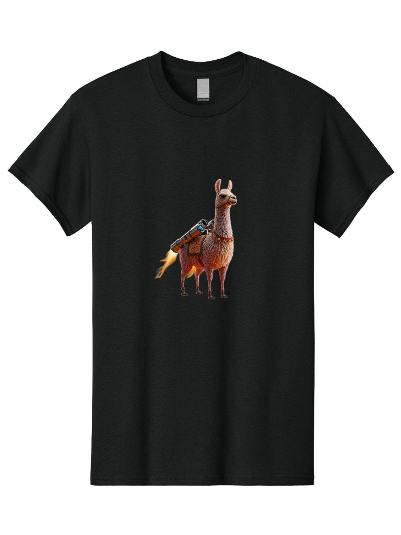 Llama-With-Rocket-2 Men'S Graphic Tee, 100% Cotton, Comfortable Casual Summer Wear, Machine Washable, Vintage Camera, Old Camera, Antique Camera, Black Camera, Classic Photography, Photography Equipment, Nostalgic Device, Film Camera, Bar100 11