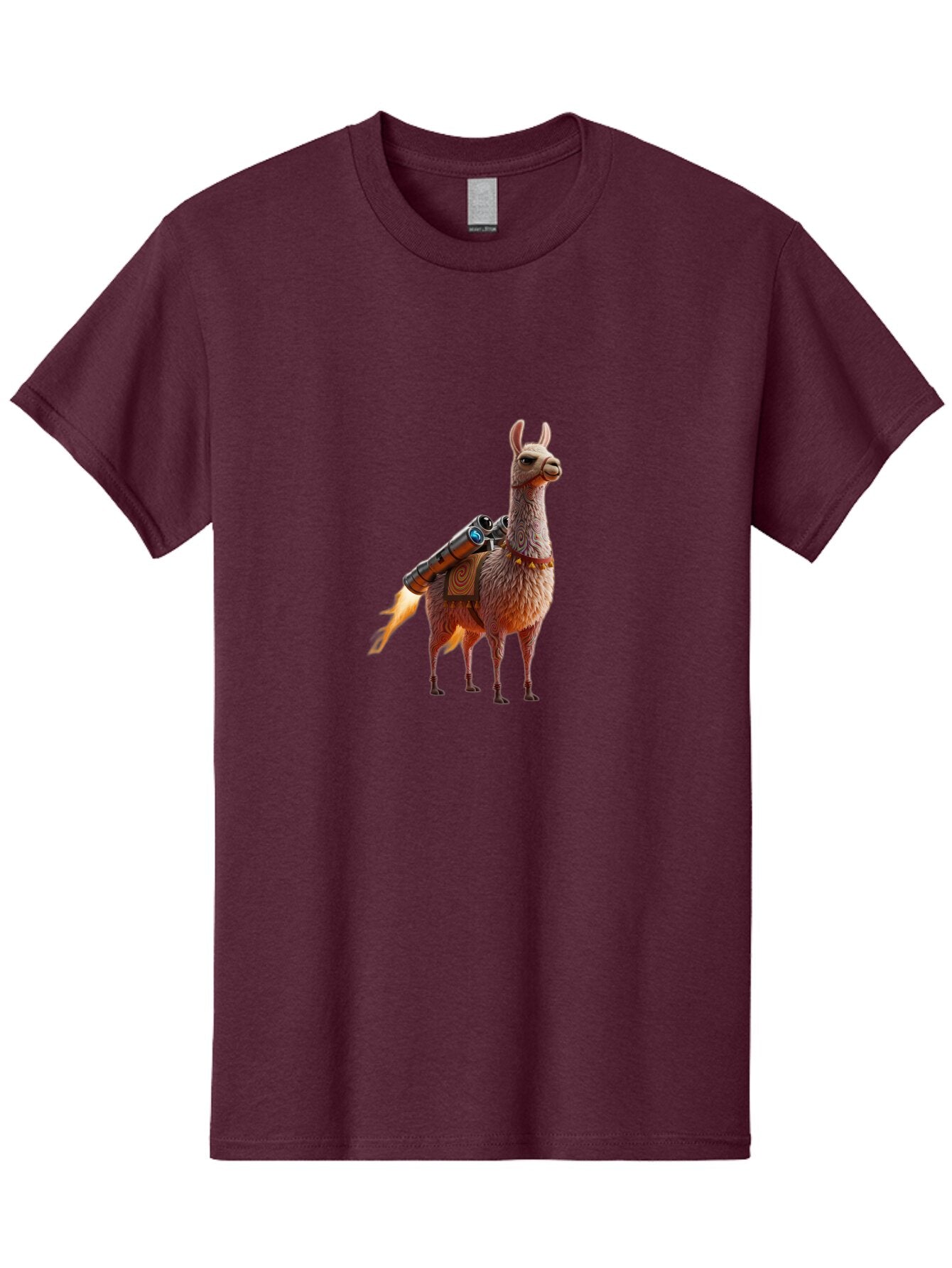 Llama-With-Rocket-2 Men'S Graphic Tee, 100% Cotton, Comfortable Casual Summer Wear, Machine Washable, Vintage Camera, Old Camera, Antique Camera, Black Camera, Classic Photography, Photography Equipment, Nostalgic Device, Film Camera, Bar100 7