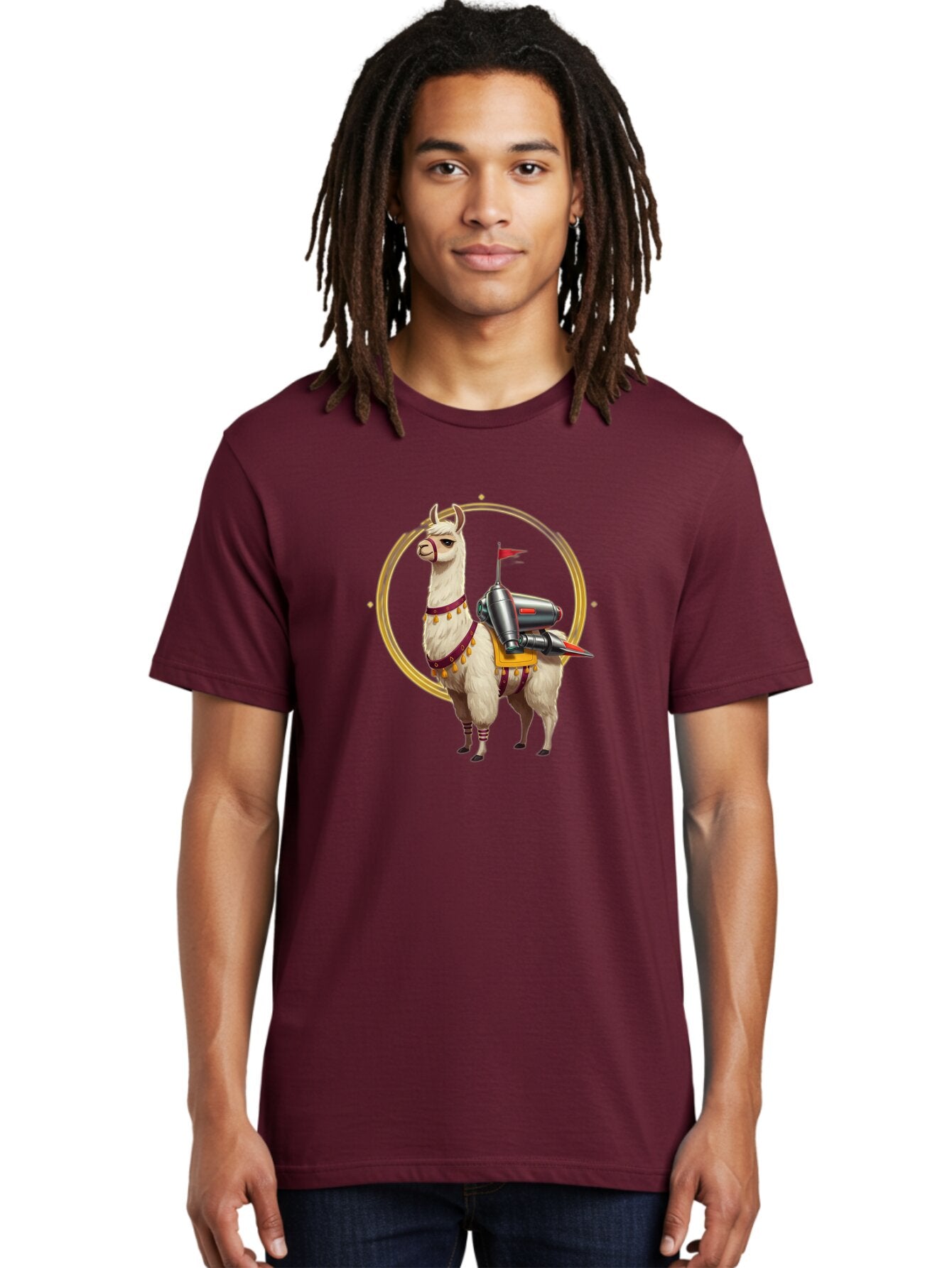 Llama-With-Rocket-3 Men'S Graphic Tee, 100% Cotton, Comfortable Casual Summer Wear, Machine Washable, Vintage Camera, Old Camera, Antique Camera, Black Camera, Classic Photography, Photography Equipment, Nostalgic Device, Film Camera, Bar101 16