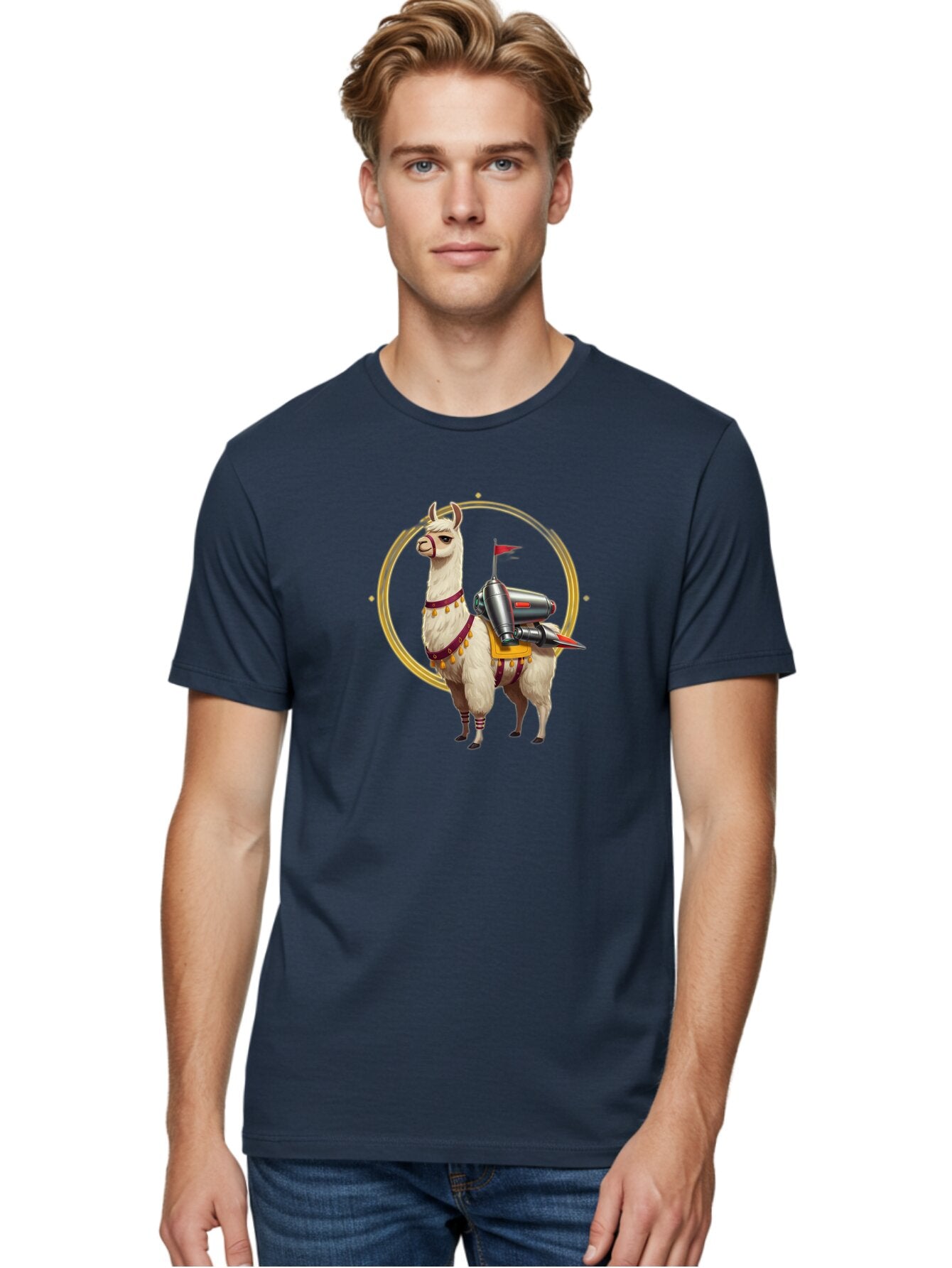Llama-With-Rocket-3 Men'S Graphic Tee, 100% Cotton, Comfortable Casual Summer Wear, Machine Washable, Vintage Camera, Old Camera, Antique Camera, Black Camera, Classic Photography, Photography Equipment, Nostalgic Device, Film Camera, Bar101 17