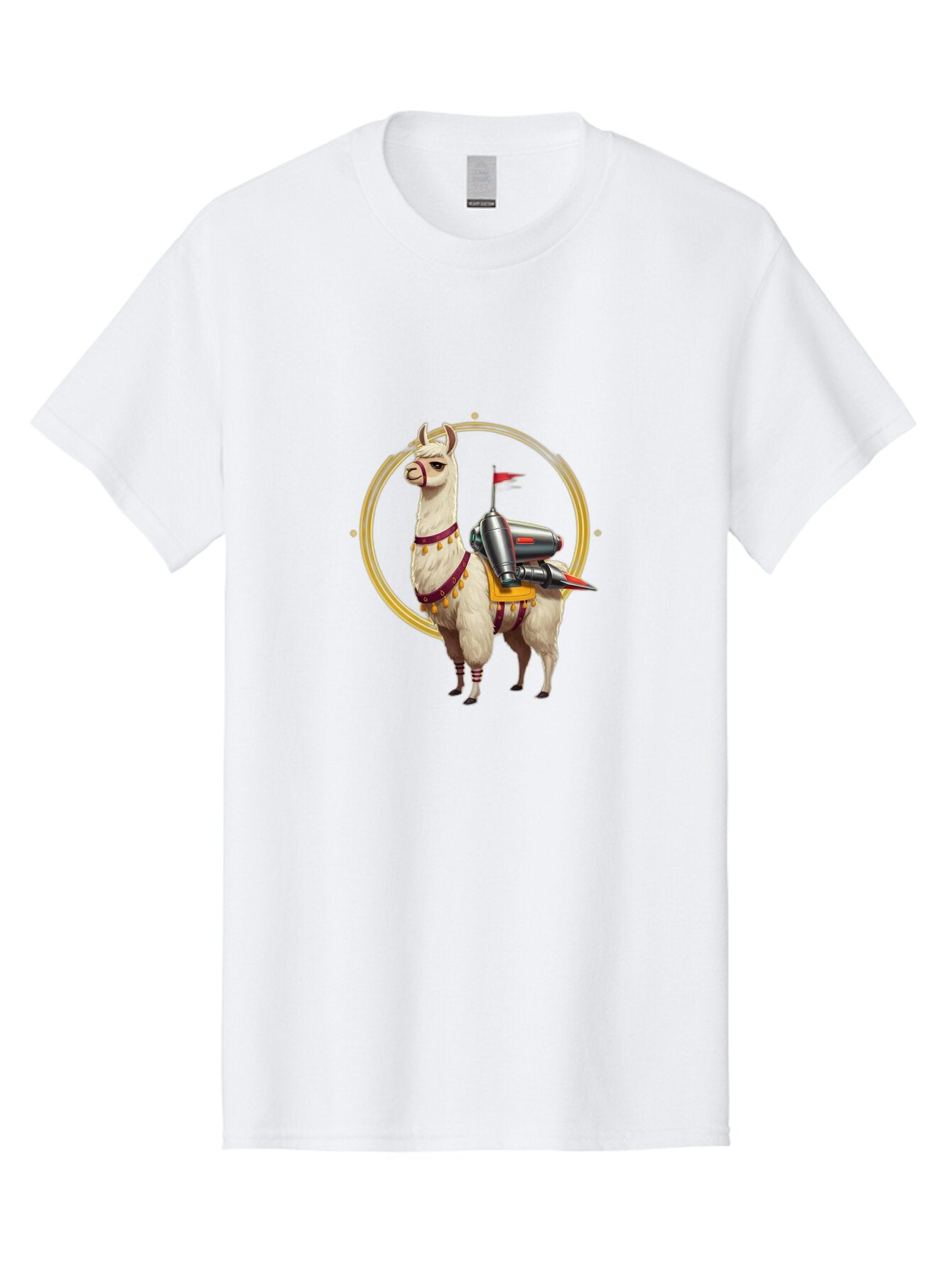 Llama-With-Rocket-3 Men'S Graphic Tee, 100% Cotton, Comfortable Casual Summer Wear, Machine Washable, Vintage Camera, Old Camera, Antique Camera, Black Camera, Classic Photography, Photography Equipment, Nostalgic Device, Film Camera, Bar101 2