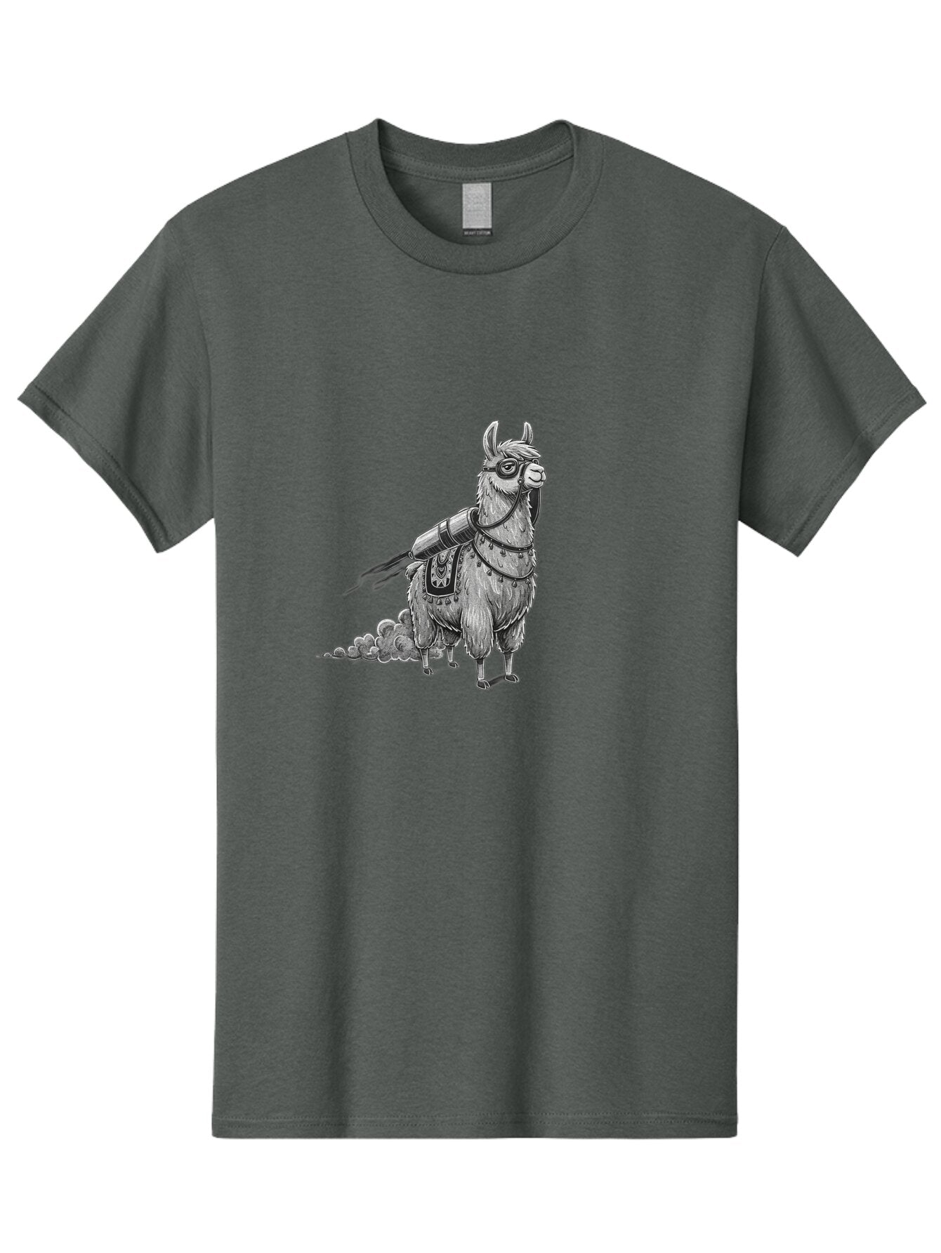 Llama-With-Rocket-Pack-1 Men'S Graphic Tee, 100% Cotton, Comfortable Casual Summer Wear, Machine Washable, Vintage Camera, Old Camera, Antique Camera, Black Camera, Classic Photography, Photography Equipment, Nostalgic Device, Film Camera, Bar102 2