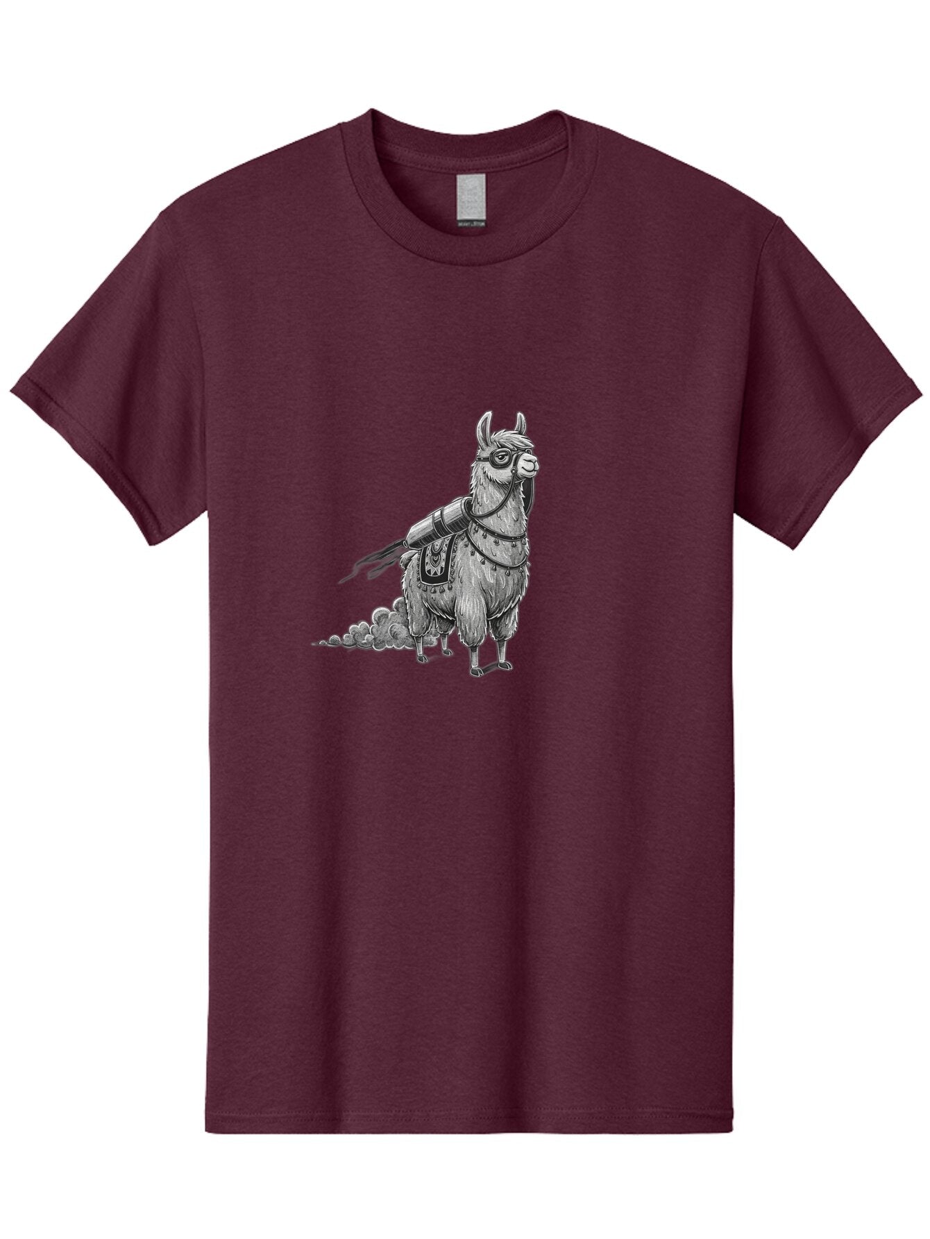 Llama-With-Rocket-Pack-1 Men'S Graphic Tee, 100% Cotton, Comfortable Casual Summer Wear, Machine Washable, Vintage Camera, Old Camera, Antique Camera, Black Camera, Classic Photography, Photography Equipment, Nostalgic Device, Film Camera, Bar102 3