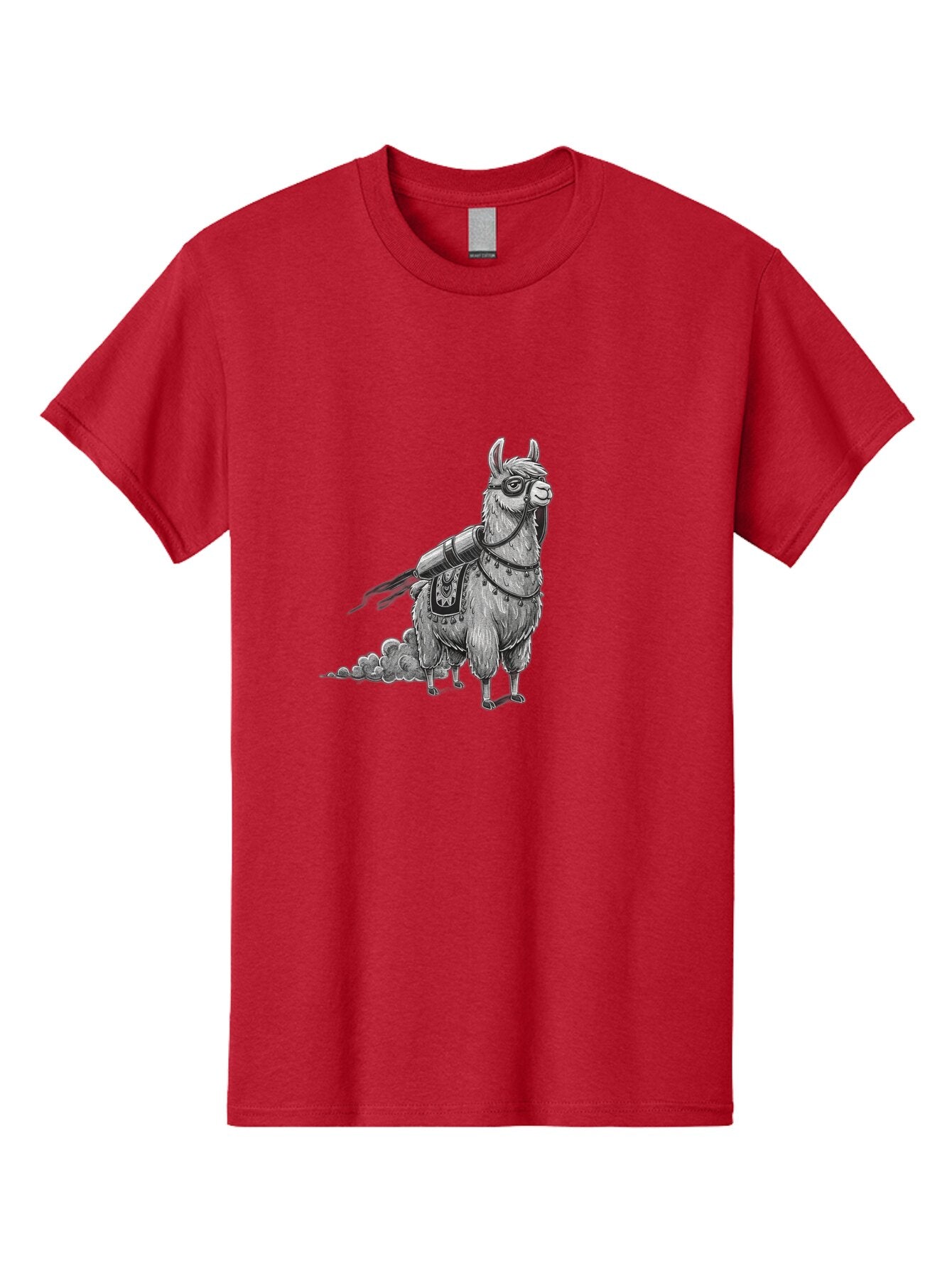 Llama-With-Rocket-Pack-1 Men'S Graphic Tee, 100% Cotton, Comfortable Casual Summer Wear, Machine Washable, Vintage Camera, Old Camera, Antique Camera, Black Camera, Classic Photography, Photography Equipment, Nostalgic Device, Film Camera, Bar102 7