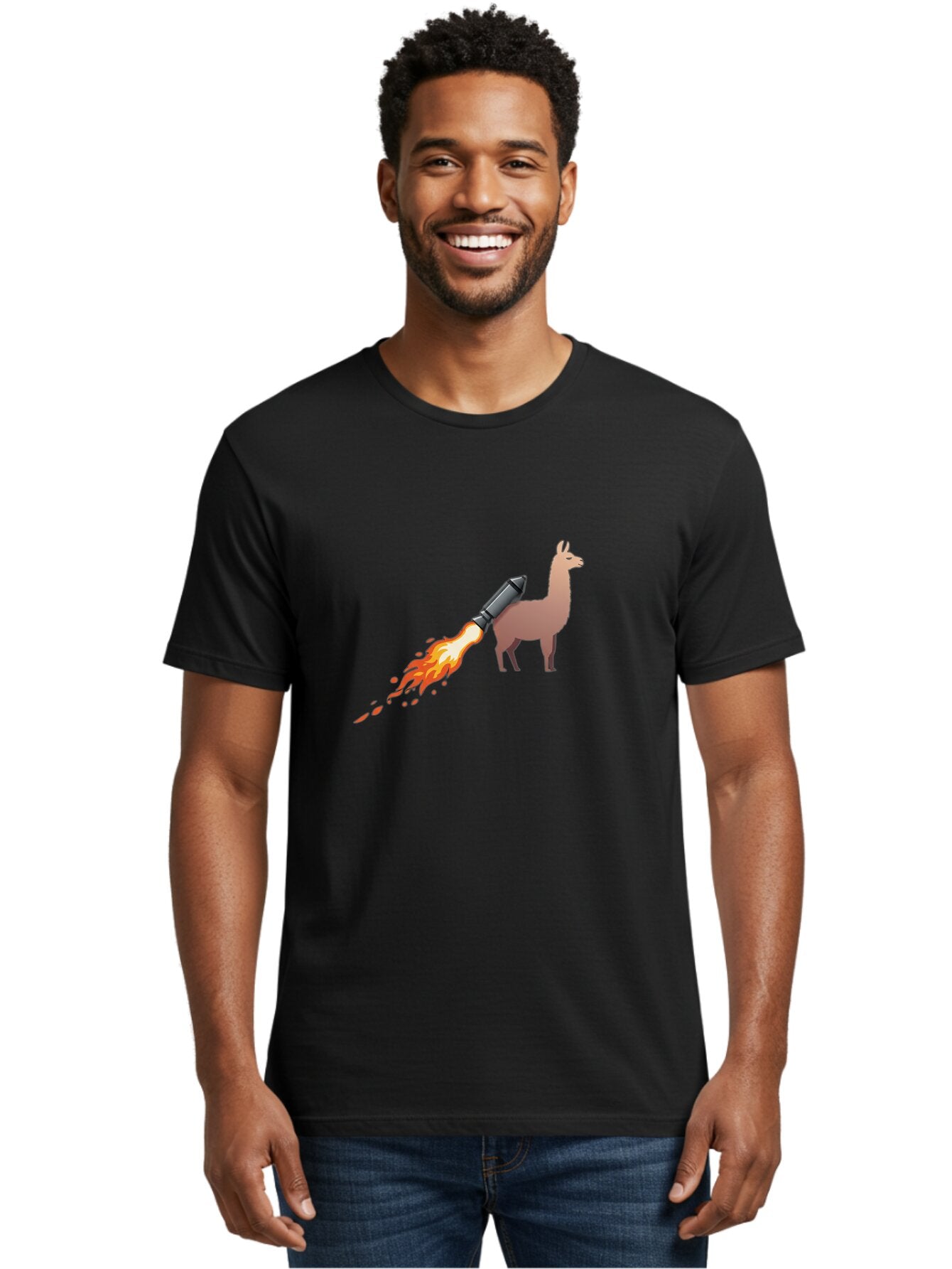 Llama-With-Rocket Men'S Graphic Tee, 100% Cotton, Comfortable Casual Summer Wear, Machine Washable, Vintage Camera, Old Camera, Antique Camera, Black Camera, Classic Photography, Photography Equipment, Nostalgic Device, Film Camera, Camera Art Bar104 16