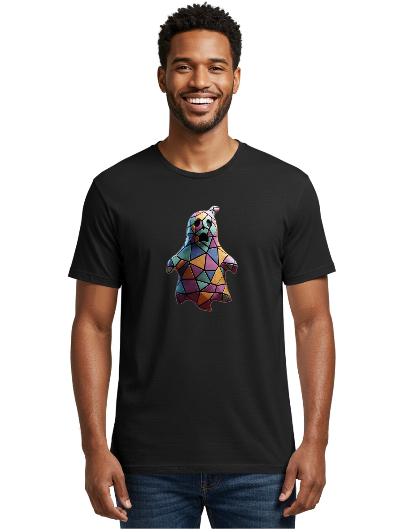 Low-Poly-Ghost Men'S Graphic Tee, 100% Cotton, Comfortable Casual Summer Wear, Machine Washable, Vintage Camera, Old Camera, Antique Camera, Black Camera, Classic Photography, Photography Equipment, Nostalgic Device, Film Camera, Camera Art Bar113 17