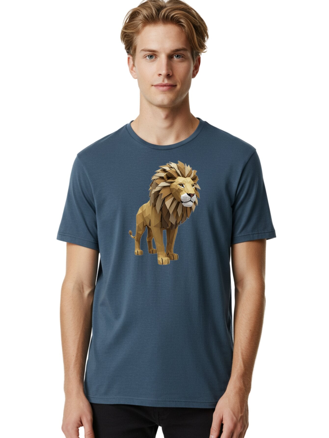 Low-Poly-Lion Men'S Graphic Tee, 100% Cotton, Comfortable Casual Summer Wear, Machine Washable, Vintage Camera, Old Camera, Antique Camera, Black Camera, Classic Photography, Photography Equipment, Nostalgic Device, Film Camera, Camera Art Bar115 18