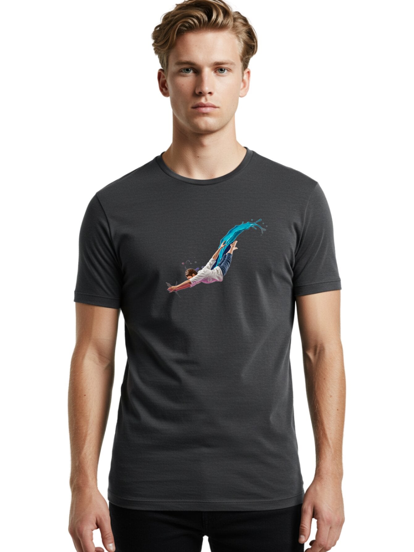 Man-Falling Men'S Graphic Tee, 100% Cotton, Comfortable Casual Summer Wear, Machine Washable, Vintage Camera, Old Camera, Antique Camera, Black Camera, Classic Photography, Photography Equipment, Nostalgic Device, Film Camera, Camera Art Bar119 20