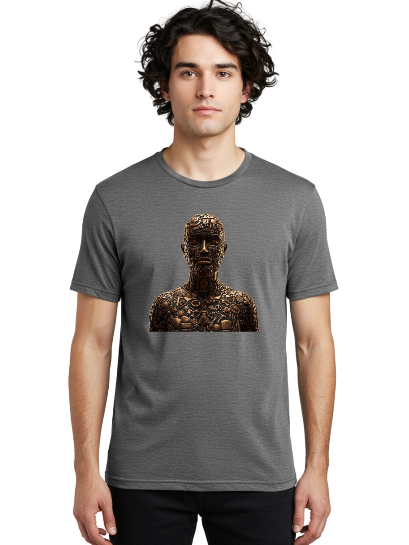 Man-Made-Of-Mechanical-Parts Men'S Graphic Tee, 100% Cotton, Comfortable Casual Summer Wear, Machine Washable, Vintage Camera, Old Camera, Antique Camera, Black Camera, Classic Photography, Photography Equipment, Nostalgic Device, Film Camera, Bar120 20
