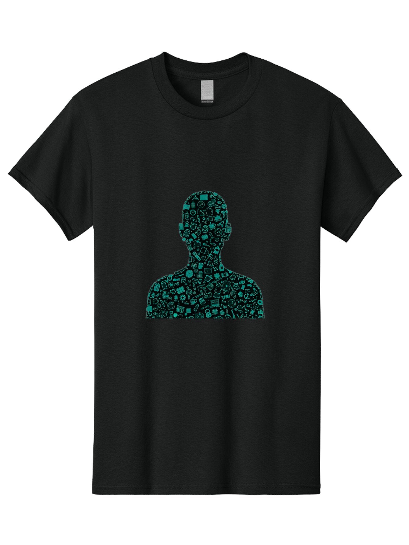 Man-Silhouette Men'S Graphic Tee, 100% Cotton, Comfortable Casual Summer Wear, Machine Washable, Vintage Camera, Old Camera, Antique Camera, Black Camera, Classic Photography, Photography Equipment, Nostalgic Device, Film Camera, Camera Art Bar121 2