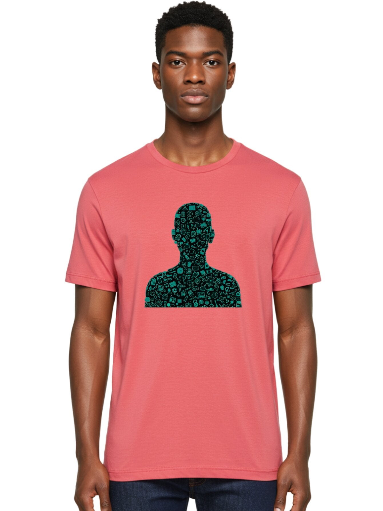 Man-Silhouette Men'S Graphic Tee, 100% Cotton, Comfortable Casual Summer Wear, Machine Washable, Vintage Camera, Old Camera, Antique Camera, Black Camera, Classic Photography, Photography Equipment, Nostalgic Device, Film Camera, Camera Art Bar121 24