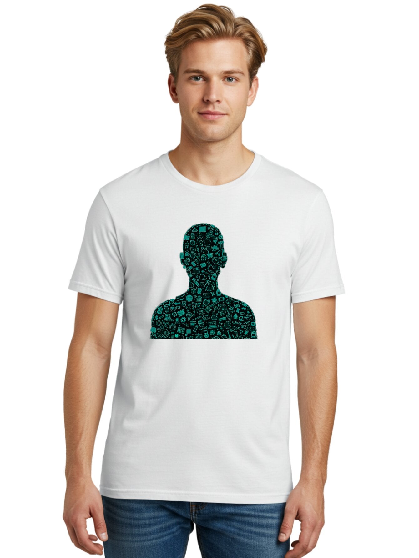 Man-Silhouette Men'S Graphic Tee, 100% Cotton, Comfortable Casual Summer Wear, Machine Washable, Vintage Camera, Old Camera, Antique Camera, Black Camera, Classic Photography, Photography Equipment, Nostalgic Device, Film Camera, Camera Art Bar121 16