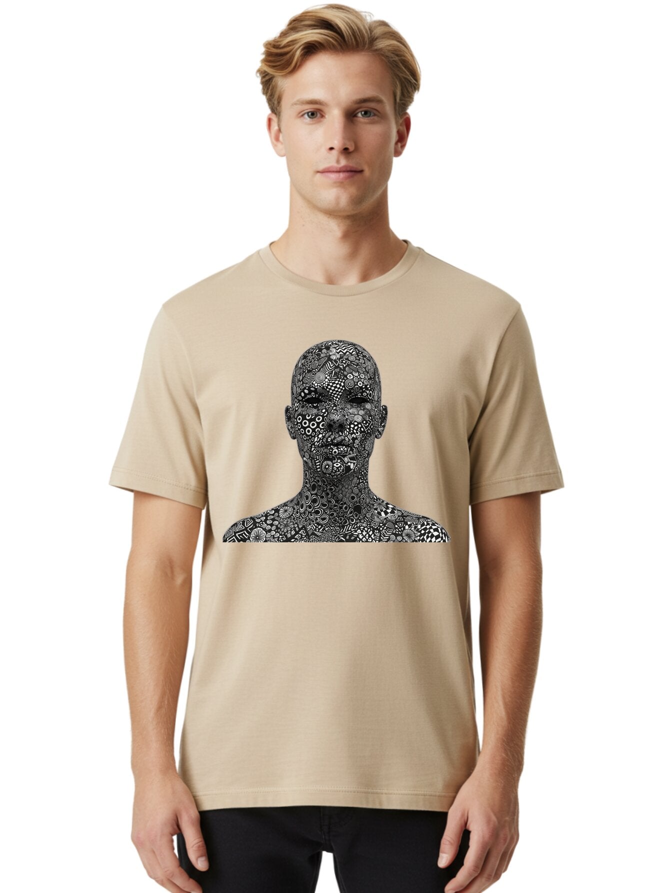 Man-With-Geometric-Patterns Men'S Graphic Tee, 100% Cotton, Comfortable Casual Summer Wear, Machine Washable, Vintage Camera, Old Camera, Antique Camera, Black Camera, Classic Photography, Photography Equipment, Nostalgic Device, Film Camera, Bar124 26