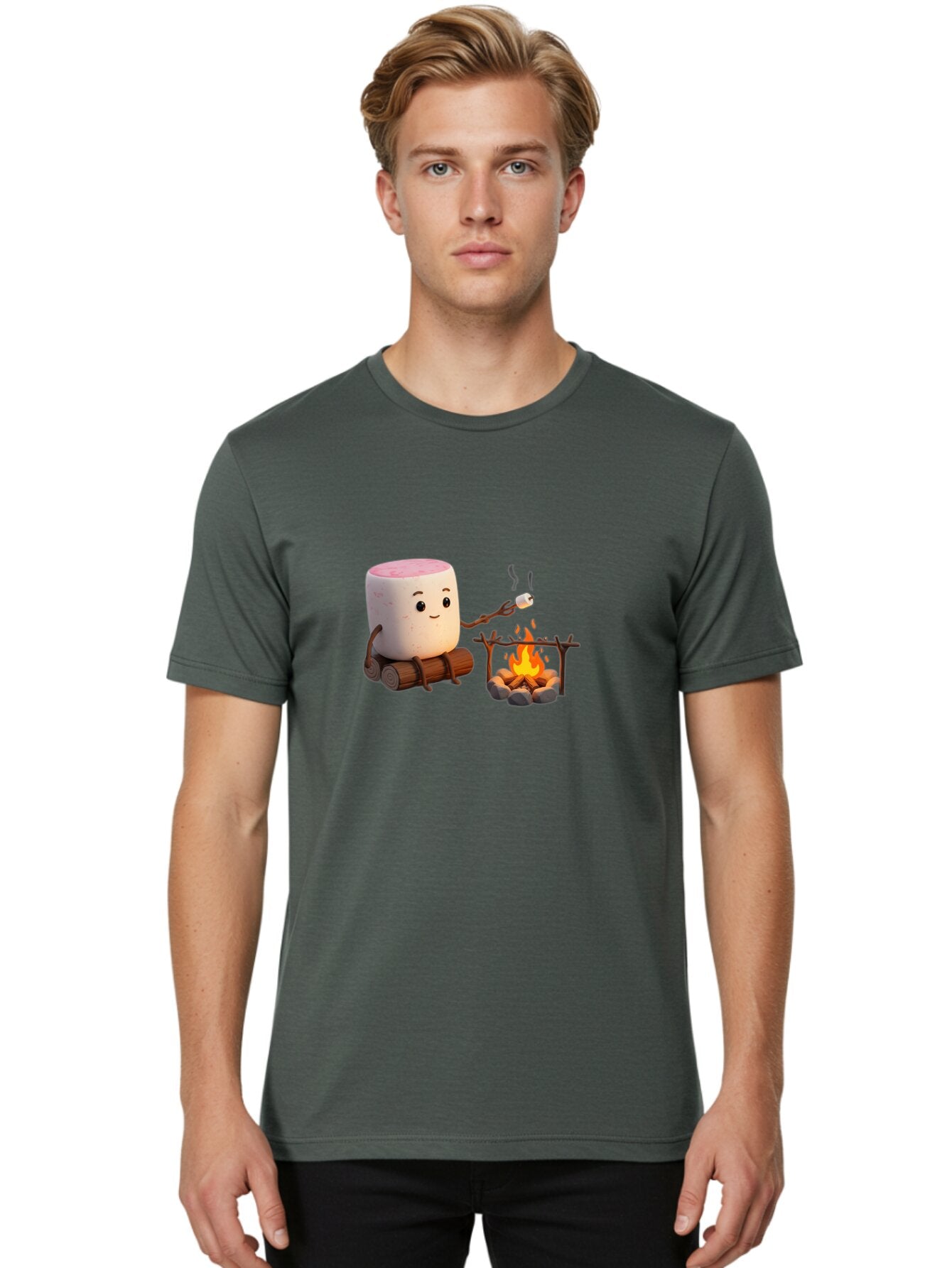 Marshmallow-Man Men'S Graphic Tee, 100% Cotton, Comfortable Casual Summer Wear, Machine Washable, Vintage Camera, Old Camera, Antique Camera, Black Camera, Classic Photography, Photography Equipment, Nostalgic Device, Film Camera, Camera Art Bar128 17