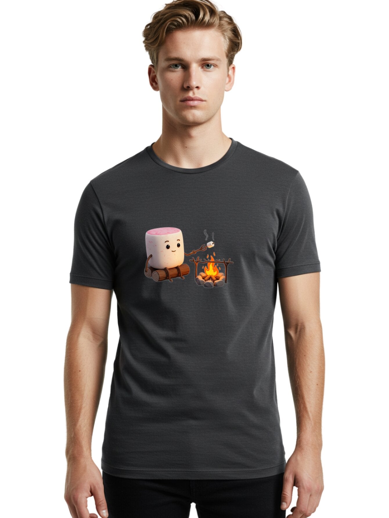 Marshmallow-Man Men'S Graphic Tee, 100% Cotton, Comfortable Casual Summer Wear, Machine Washable, Vintage Camera, Old Camera, Antique Camera, Black Camera, Classic Photography, Photography Equipment, Nostalgic Device, Film Camera, Camera Art Bar128 18