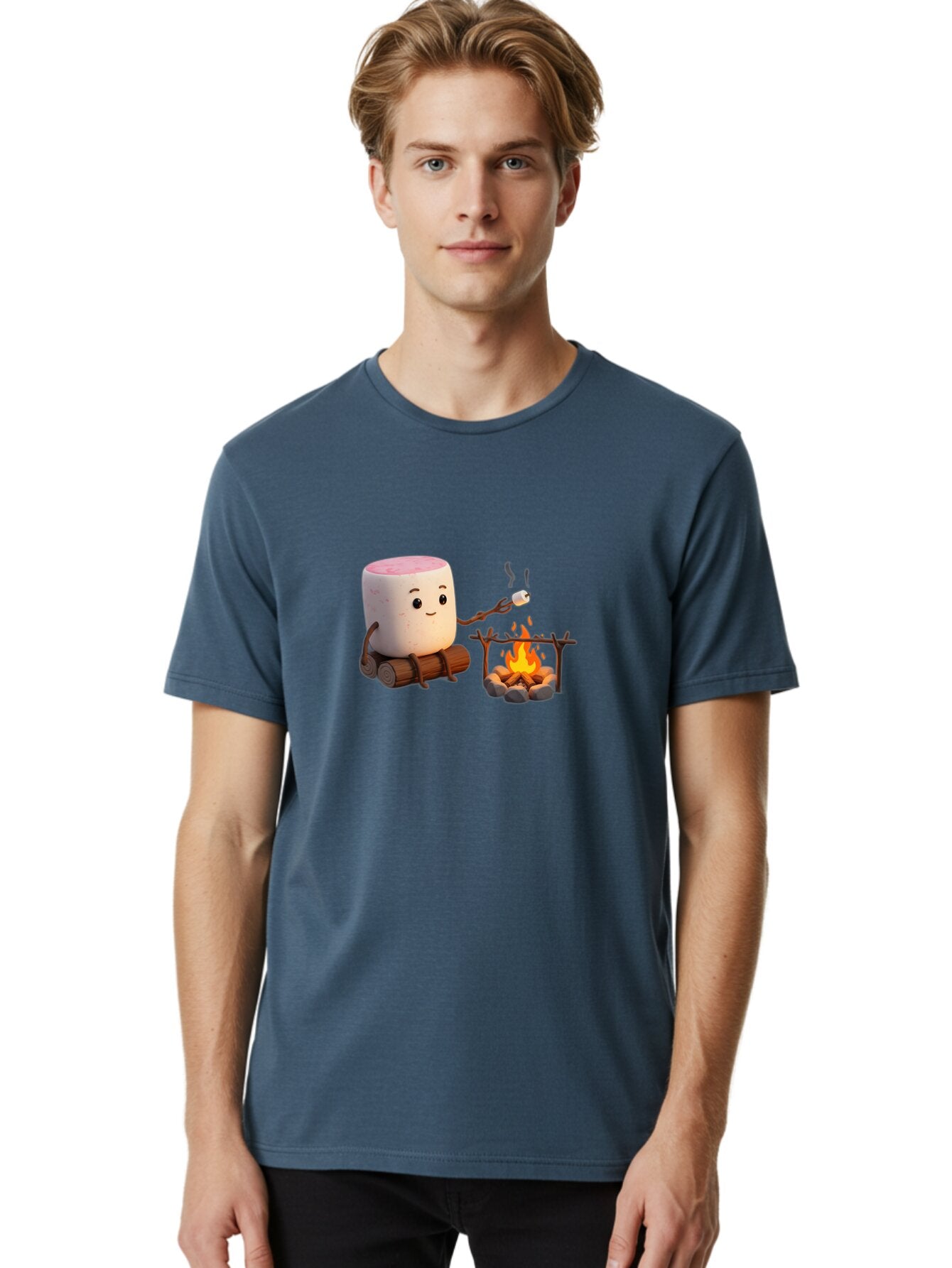 Marshmallow-Man Men'S Graphic Tee, 100% Cotton, Comfortable Casual Summer Wear, Machine Washable, Vintage Camera, Old Camera, Antique Camera, Black Camera, Classic Photography, Photography Equipment, Nostalgic Device, Film Camera, Camera Art Bar128 21