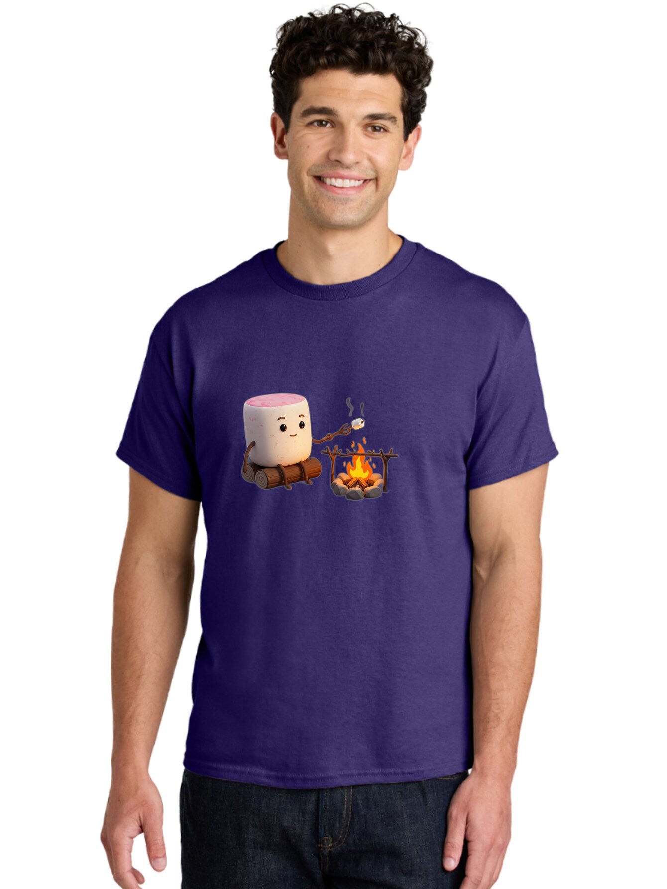Marshmallow-Man Men'S Graphic Tee, 100% Cotton, Comfortable Casual Summer Wear, Machine Washable, Vintage Camera, Old Camera, Antique Camera, Black Camera, Classic Photography, Photography Equipment, Nostalgic Device, Film Camera, Camera Art Bar128 25