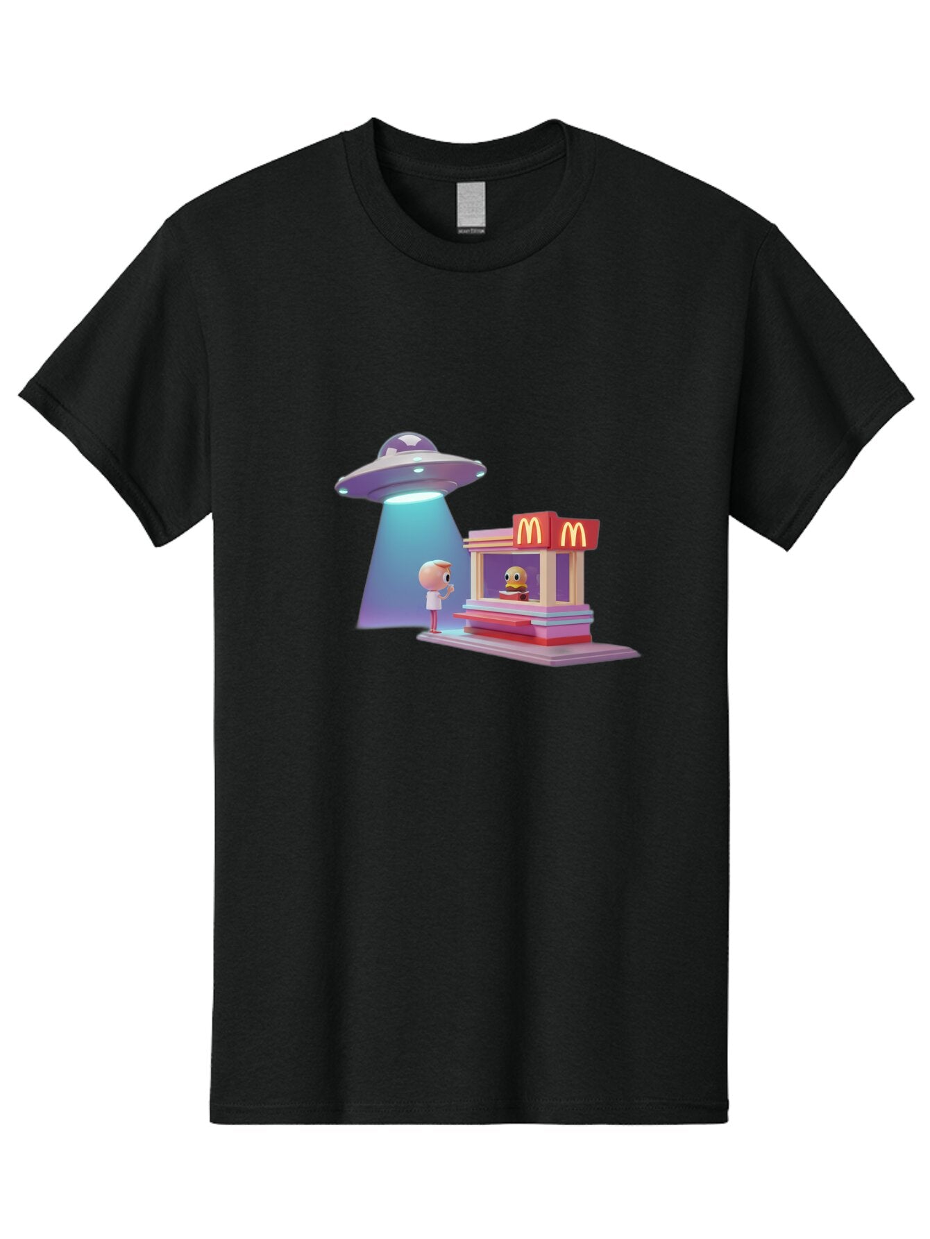 Mcdonald-S-Ufo Men'S Graphic Tee, 100% Cotton, Comfortable Casual Summer Wear, Machine Washable, Vintage Camera, Old Camera, Antique Camera, Black Camera, Classic Photography, Photography Equipment, Nostalgic Device, Film Camera, Camera Art Bar130 5