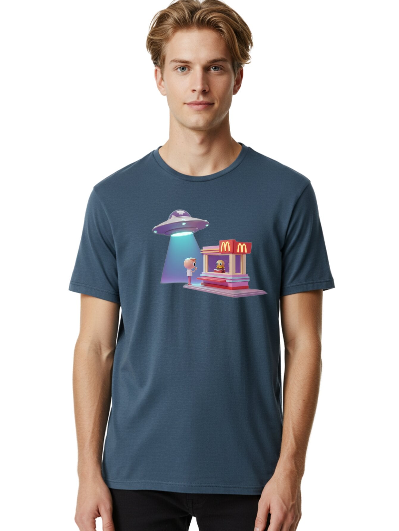 Mcdonald-S-Ufo Men'S Graphic Tee, 100% Cotton, Comfortable Casual Summer Wear, Machine Washable, Vintage Camera, Old Camera, Antique Camera, Black Camera, Classic Photography, Photography Equipment, Nostalgic Device, Film Camera, Camera Art Bar130 26