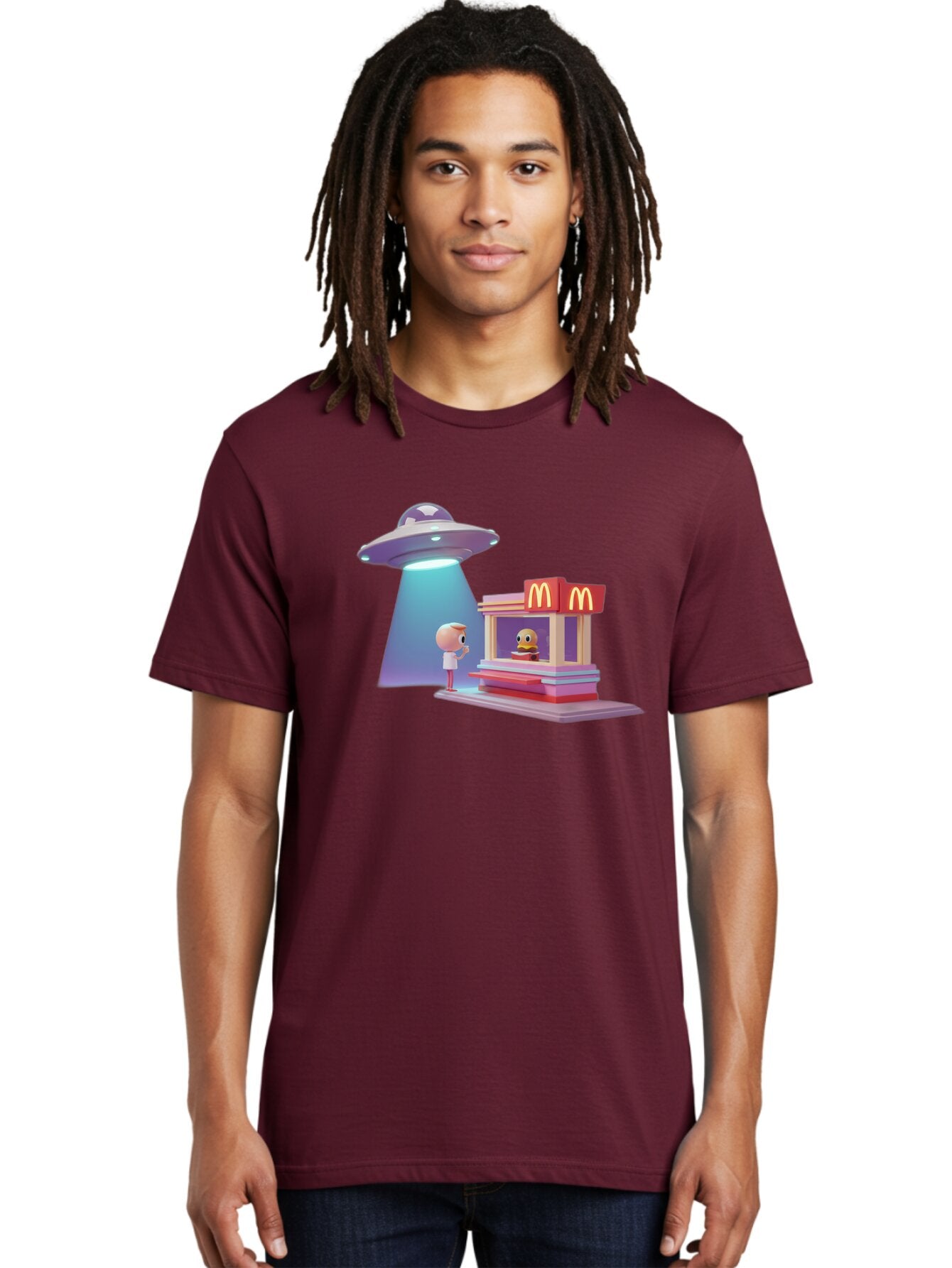 Mcdonald-S-Ufo Men'S Graphic Tee, 100% Cotton, Comfortable Casual Summer Wear, Machine Washable, Vintage Camera, Old Camera, Antique Camera, Black Camera, Classic Photography, Photography Equipment, Nostalgic Device, Film Camera, Camera Art Bar130 21