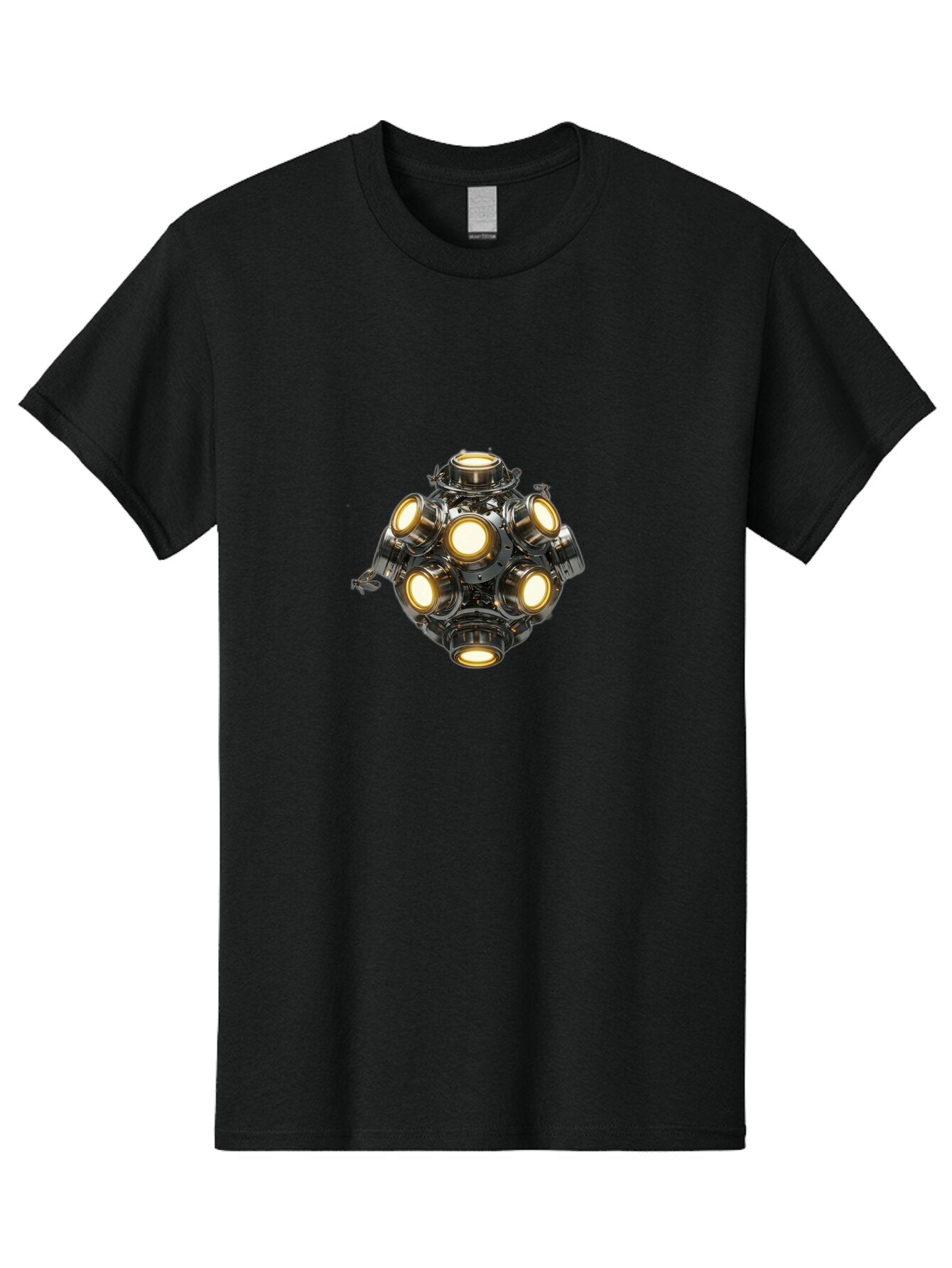 Mechanical-Device-With-Seven-Lights Men'S Graphic Tee, 100% Cotton, Comfortable Casual Summer Wear, Machine Washable, Vintage Camera, Old Camera, Antique Camera, Black Camera, Classic Photography, Photography Equipment, Nostalgic Device, Bar131 5
