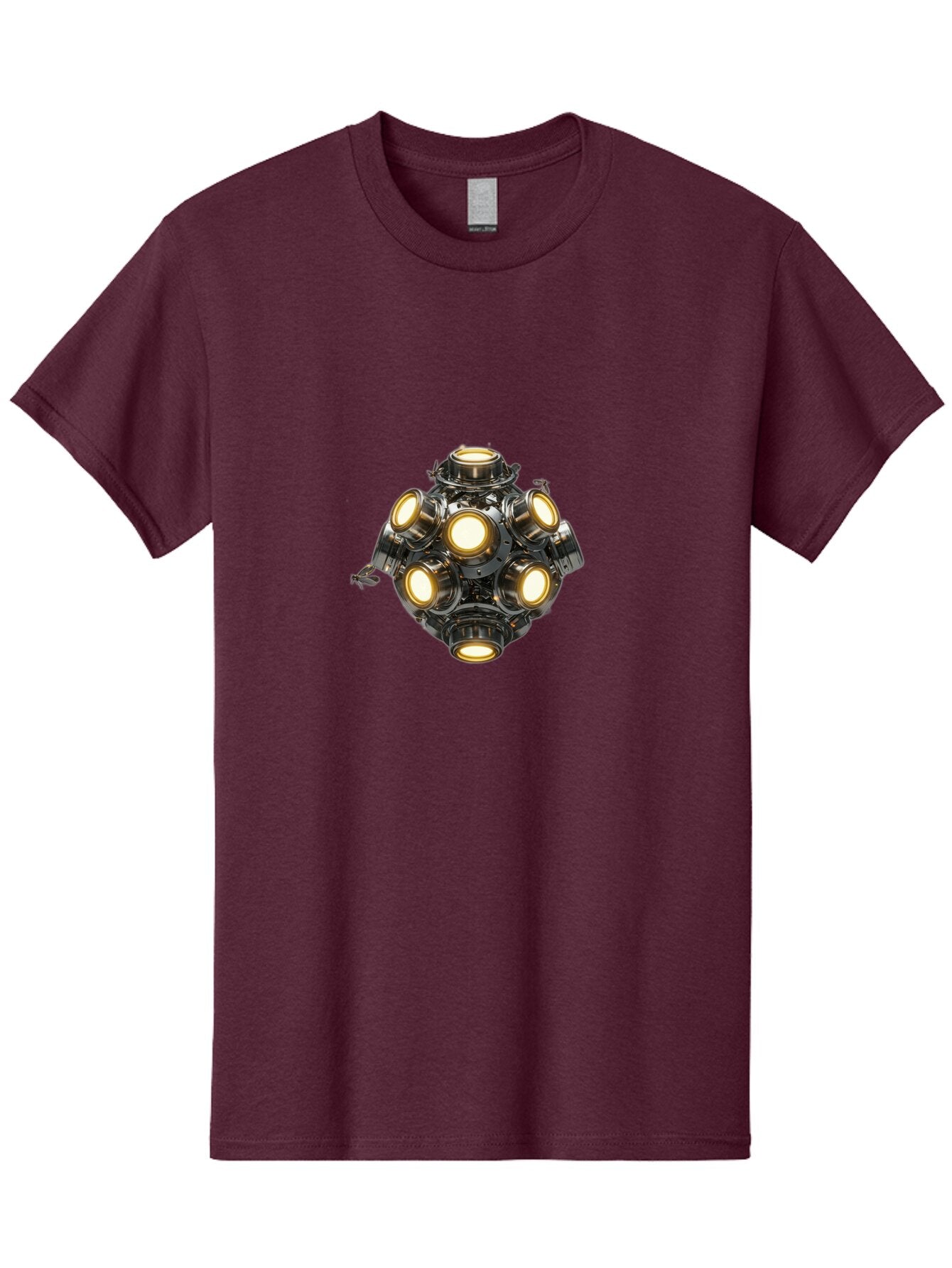Mechanical-Device-With-Seven-Lights Men'S Graphic Tee, 100% Cotton, Comfortable Casual Summer Wear, Machine Washable, Vintage Camera, Old Camera, Antique Camera, Black Camera, Classic Photography, Photography Equipment, Nostalgic Device, Bar131 9
