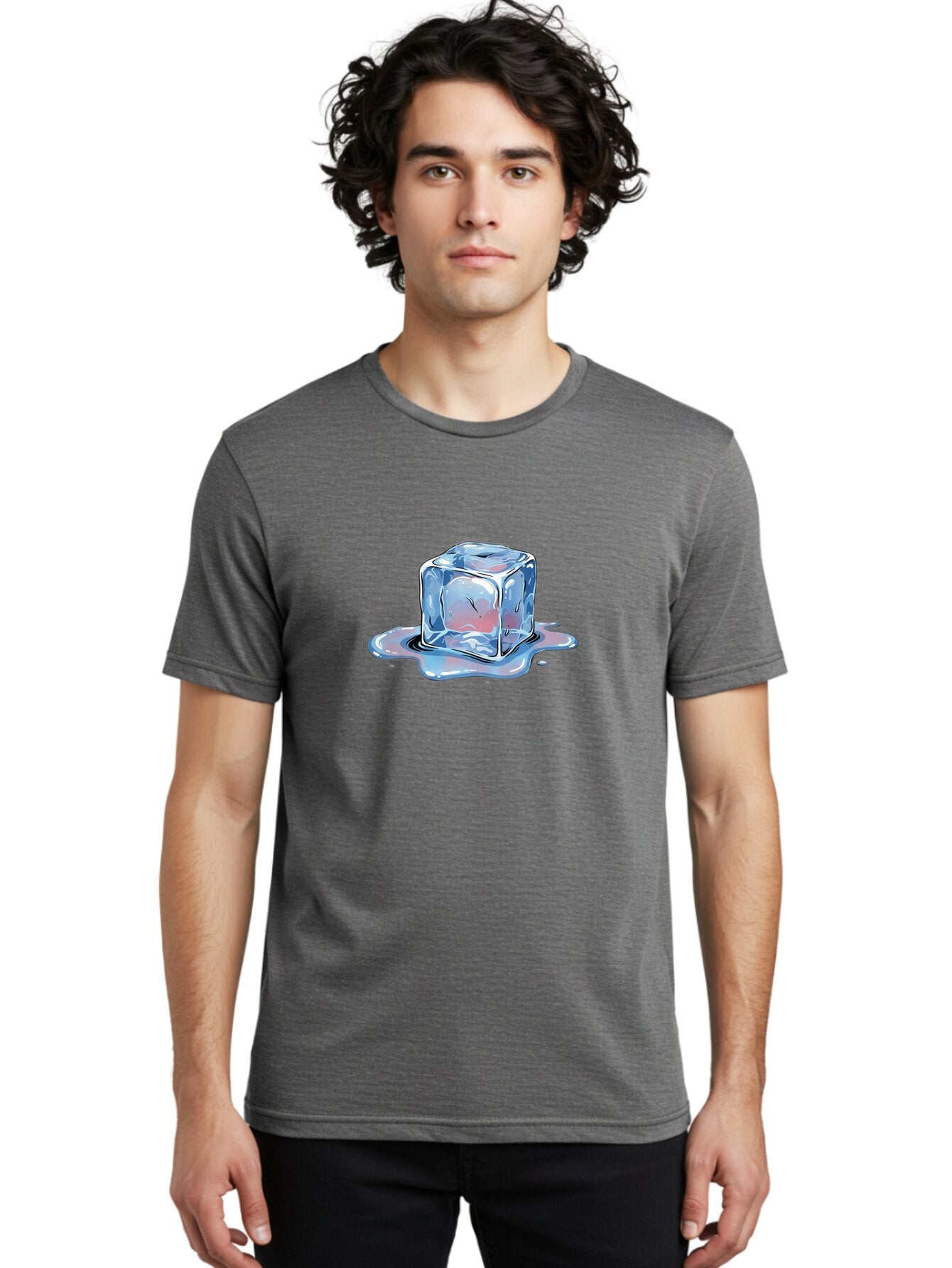 Melting-Ice-Cube-3 Men'S Graphic Tee, 100% Cotton, Comfortable Casual Summer Wear, Machine Washable, Vintage Camera, Old Camera, Antique Camera, Black Camera, Classic Photography, Photography Equipment, Nostalgic Device, Film Camera, Bar137 22