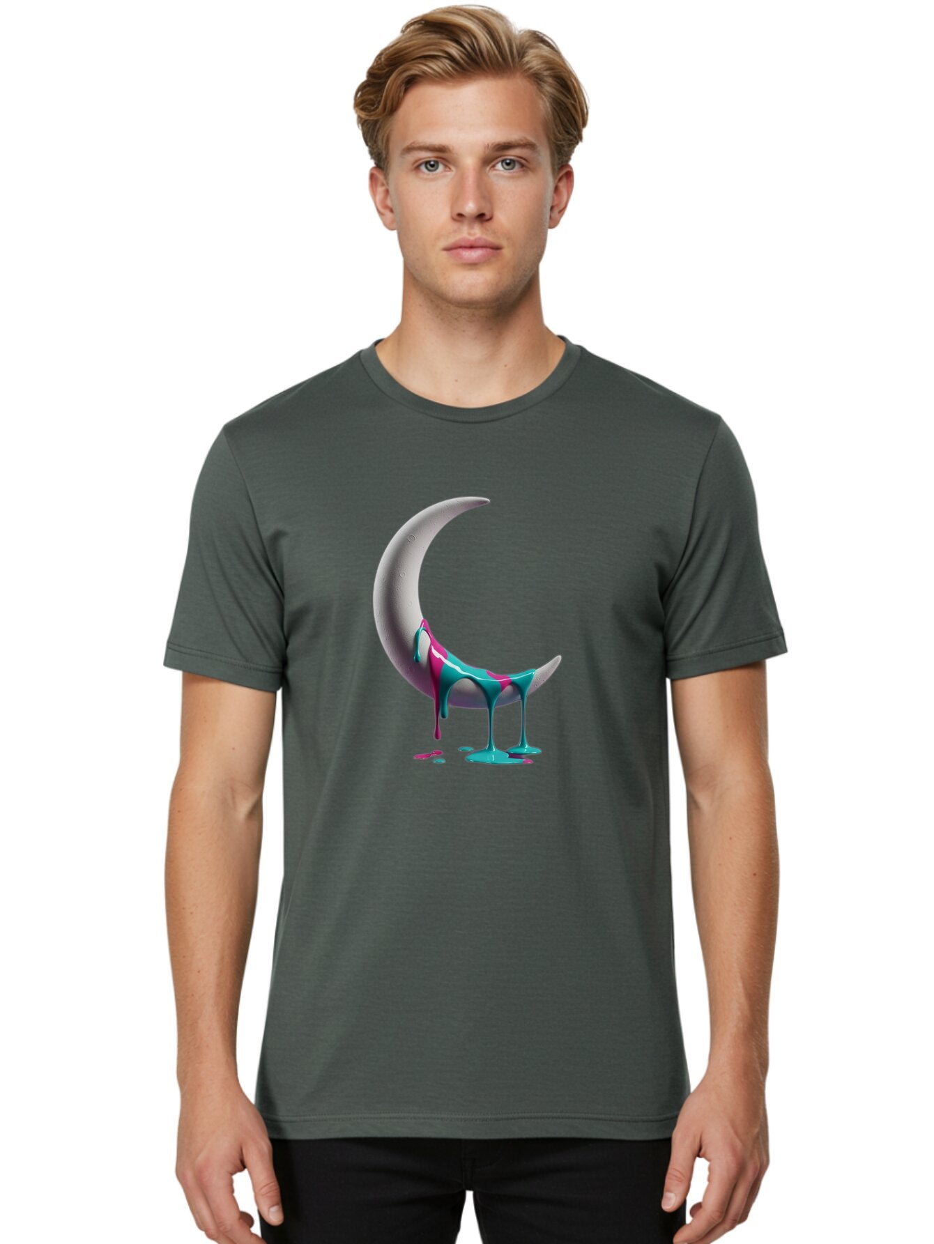 Melting-Moon-1 Men'S Graphic Tee, 100% Cotton, Comfortable Casual Summer Wear, Machine Washable, Vintage Camera, Old Camera, Antique Camera, Black Camera, Classic Photography, Photography Equipment, Nostalgic Device, Film Camera, Camera Art Bar141 24
