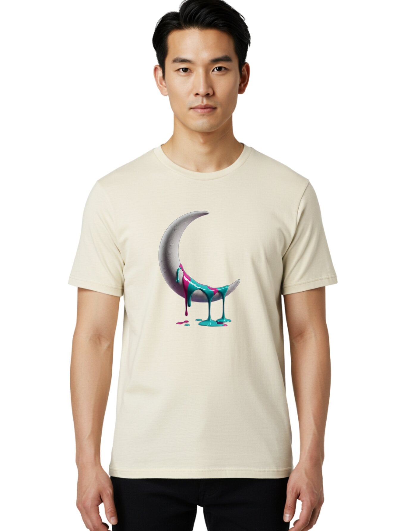 Melting-Moon-1 Men'S Graphic Tee, 100% Cotton, Comfortable Casual Summer Wear, Machine Washable, Vintage Camera, Old Camera, Antique Camera, Black Camera, Classic Photography, Photography Equipment, Nostalgic Device, Film Camera, Camera Art Bar141 16