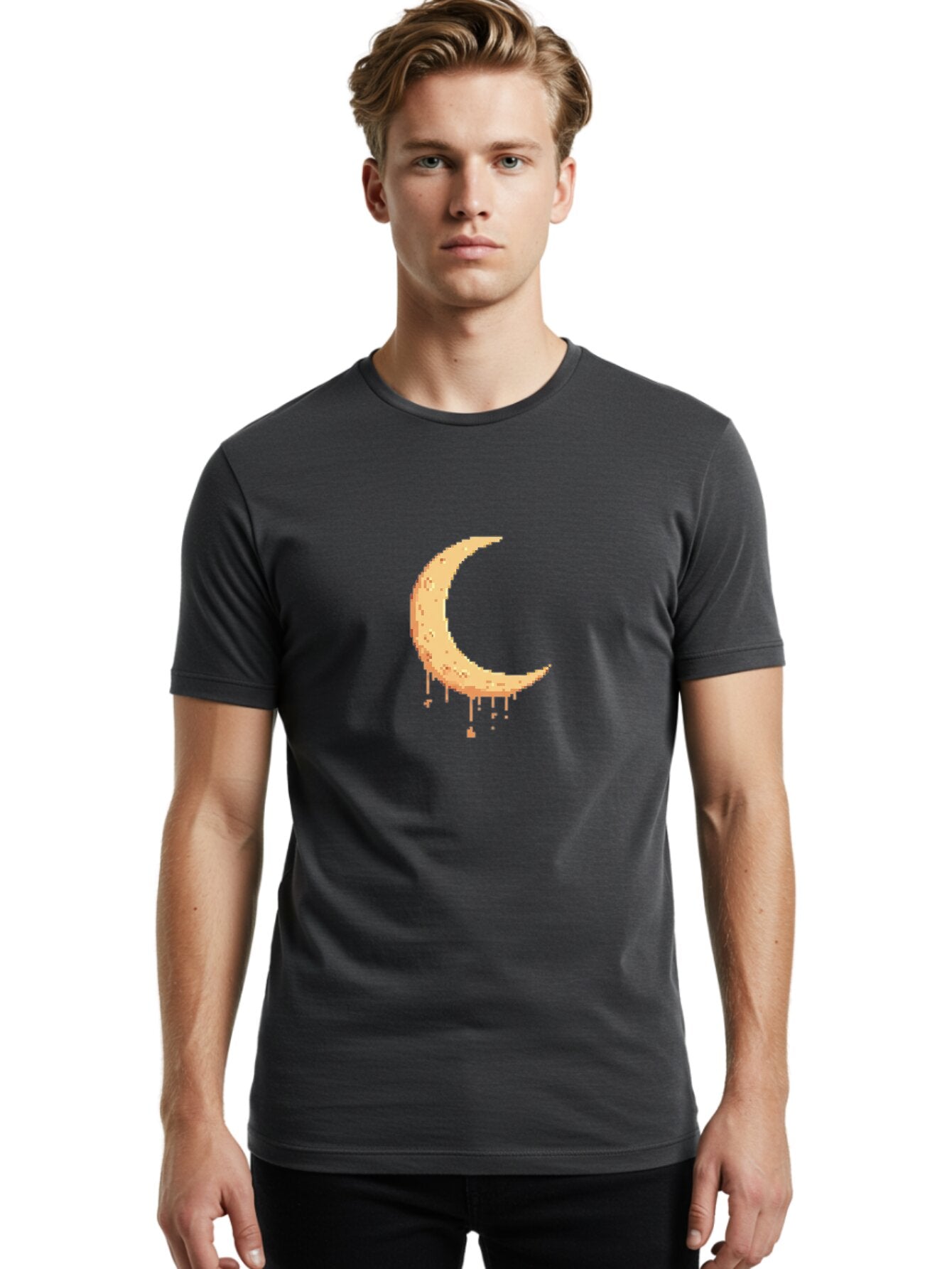 Melting-Moon-2 Men'S Graphic Tee, 100% Cotton, Comfortable Casual Summer Wear, Machine Washable, Vintage Camera, Old Camera, Antique Camera, Black Camera, Classic Photography, Photography Equipment, Nostalgic Device, Film Camera, Camera Art Bar142 25